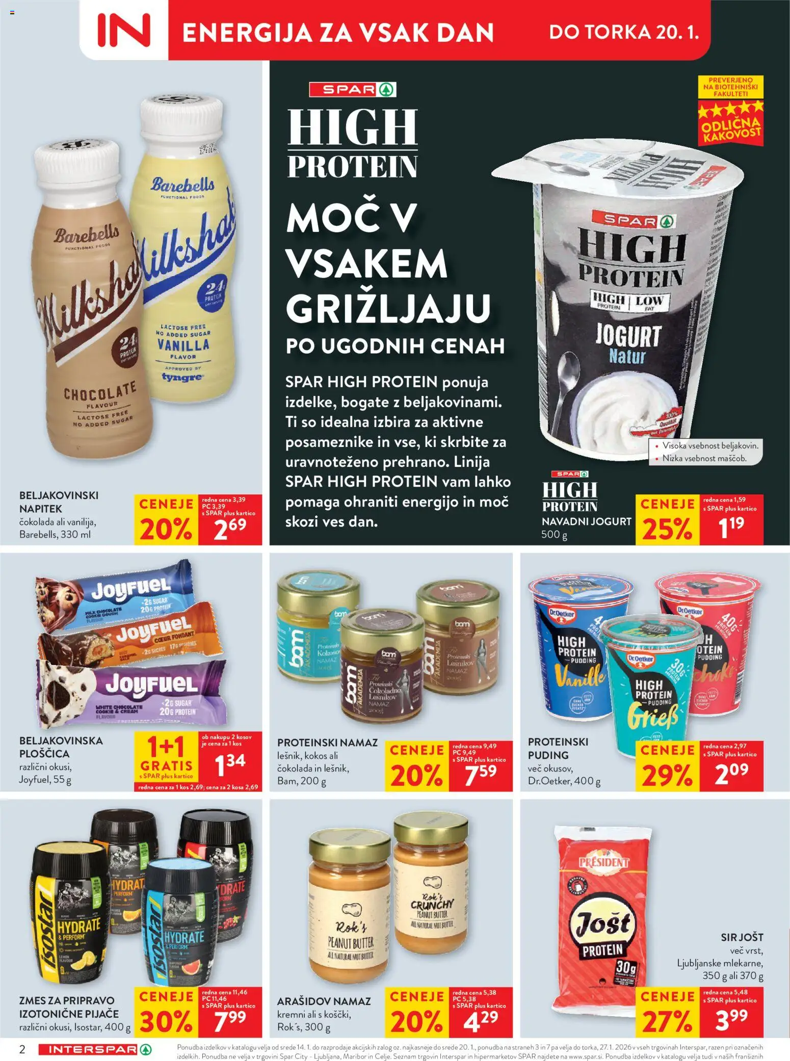 Novi Spar katalog ponudbe – veljaven od 14.01.2026 | Stran: 2 | Izdelki: Namaz, Kos, Sir, Jogurt