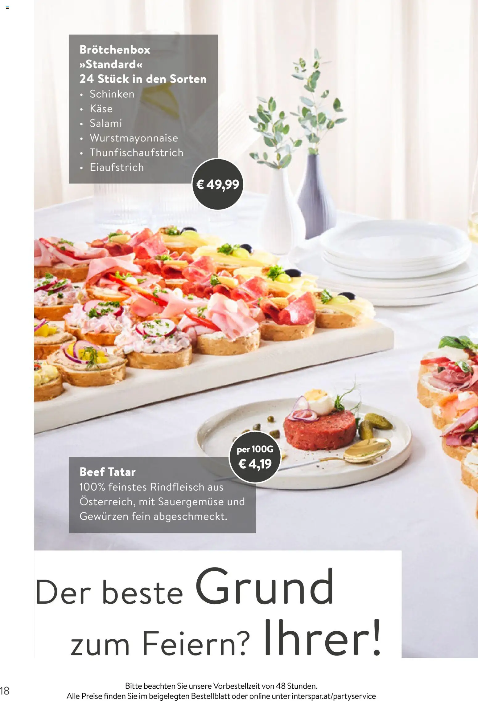 Interspar Party Service gültig ab 26.01.2026 | Seite: 18 | Produkte: Käse, Salami, Schinken, Rindfleisch