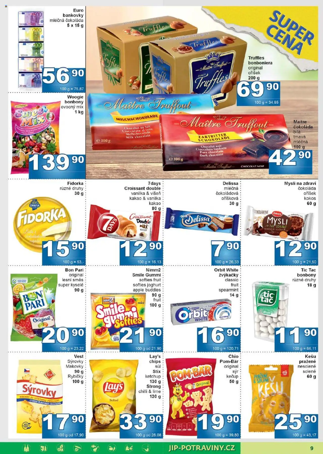 Jip leták od 13.08.2025 | Strana: 9 | Produkty: Tác, Truffles, Kokos, Milk chocolate