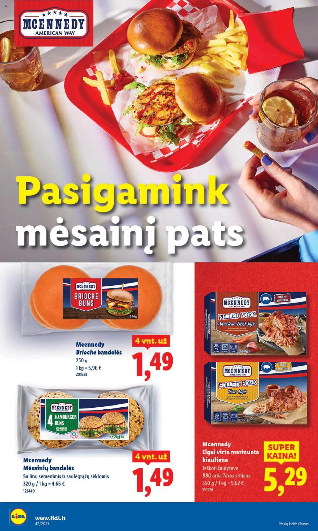 LIDL akcijos nuo 16.10.2025 | Puslapis: 24 | Prekių: Bandelės, Kiauliena