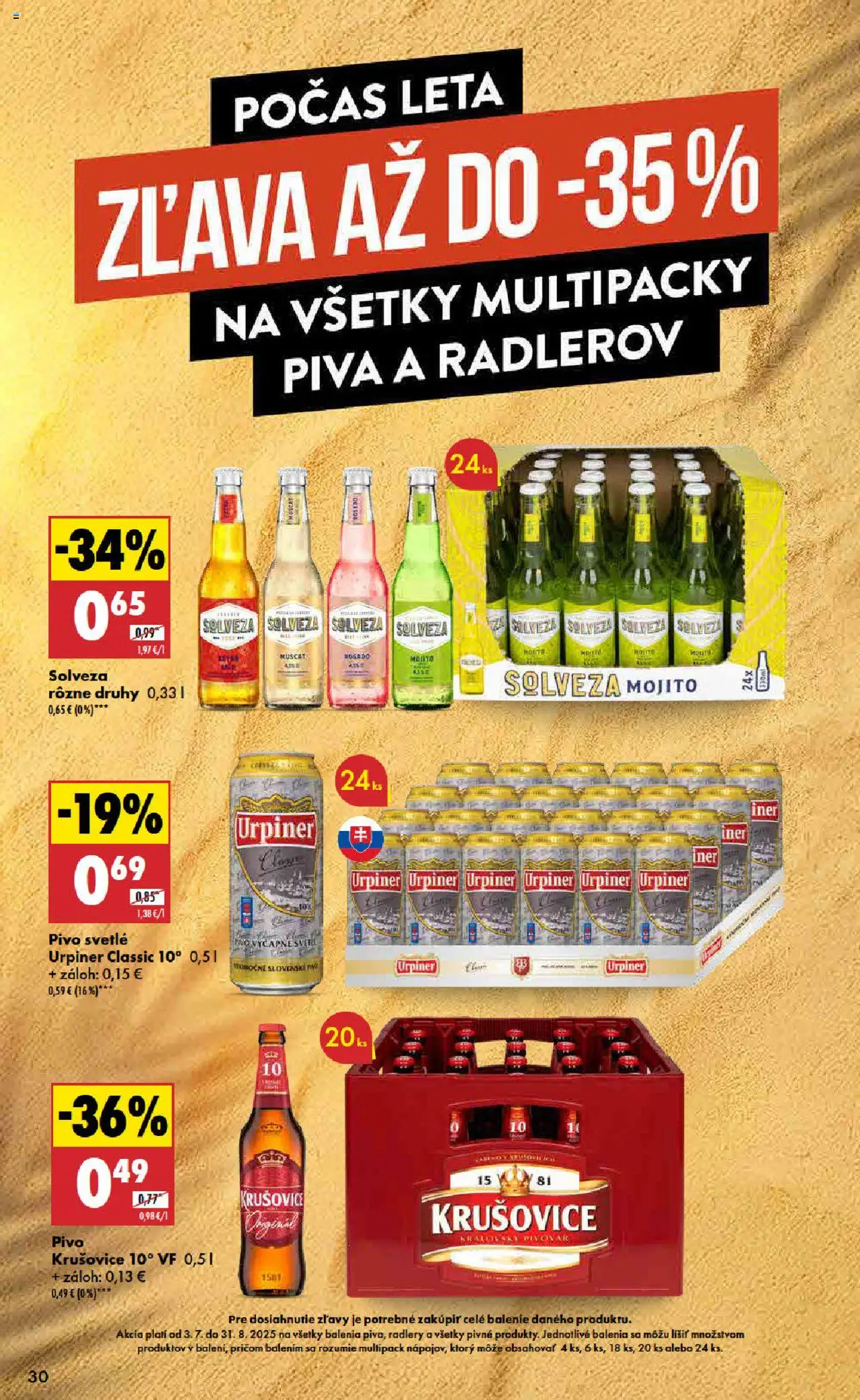 Biedronka leták │ platný od 17.07.2025 | Strana: 30 | Produkty: Pivo, Krušovice, Urpiner