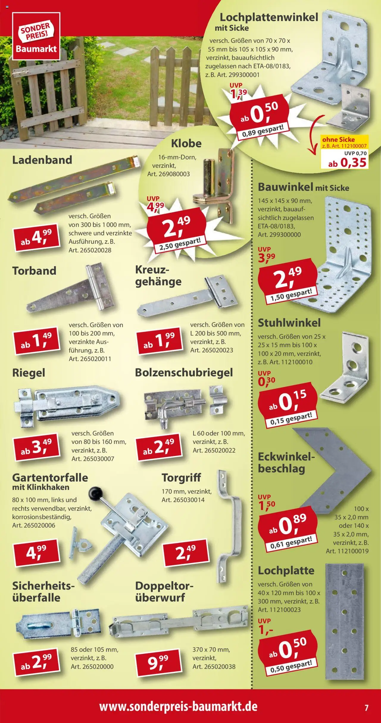 Sonderpreis Baumarkt Prospekt 	 - gültig ab dem 16.08.2025 | Seite: 7