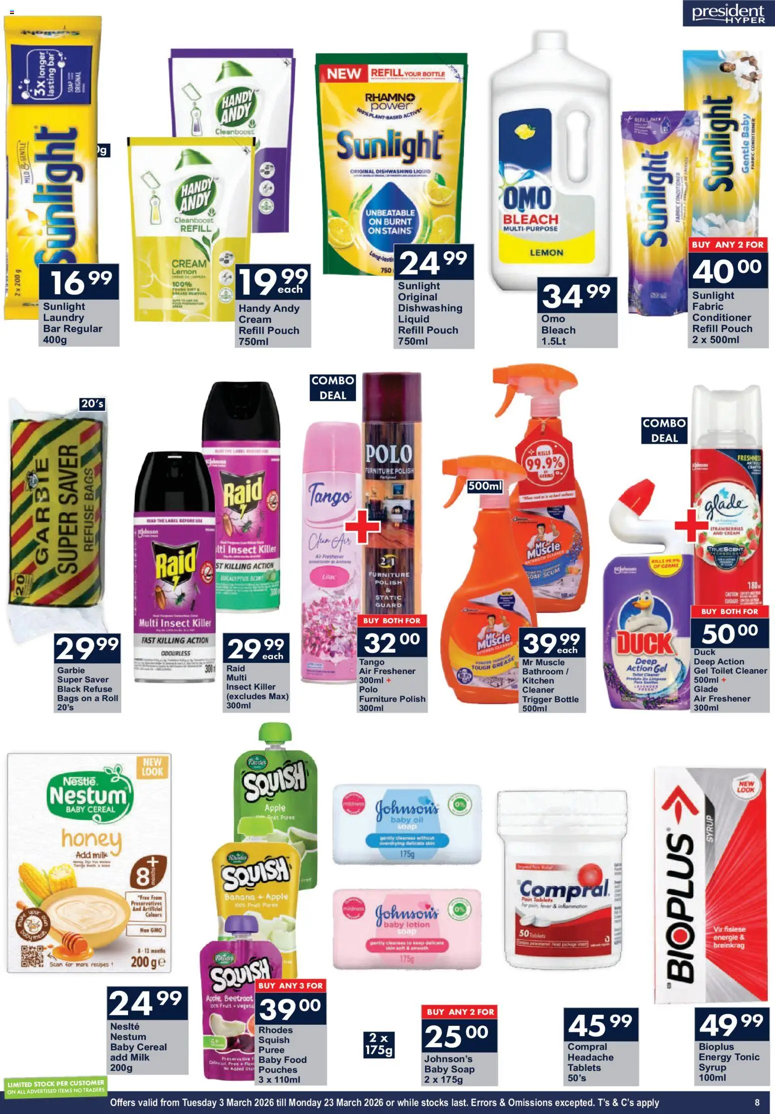 New President Hyper catalogue – valid from 03.03.2026 | Page: 8 | Products: Toilet, Stock, Soap, Lemon