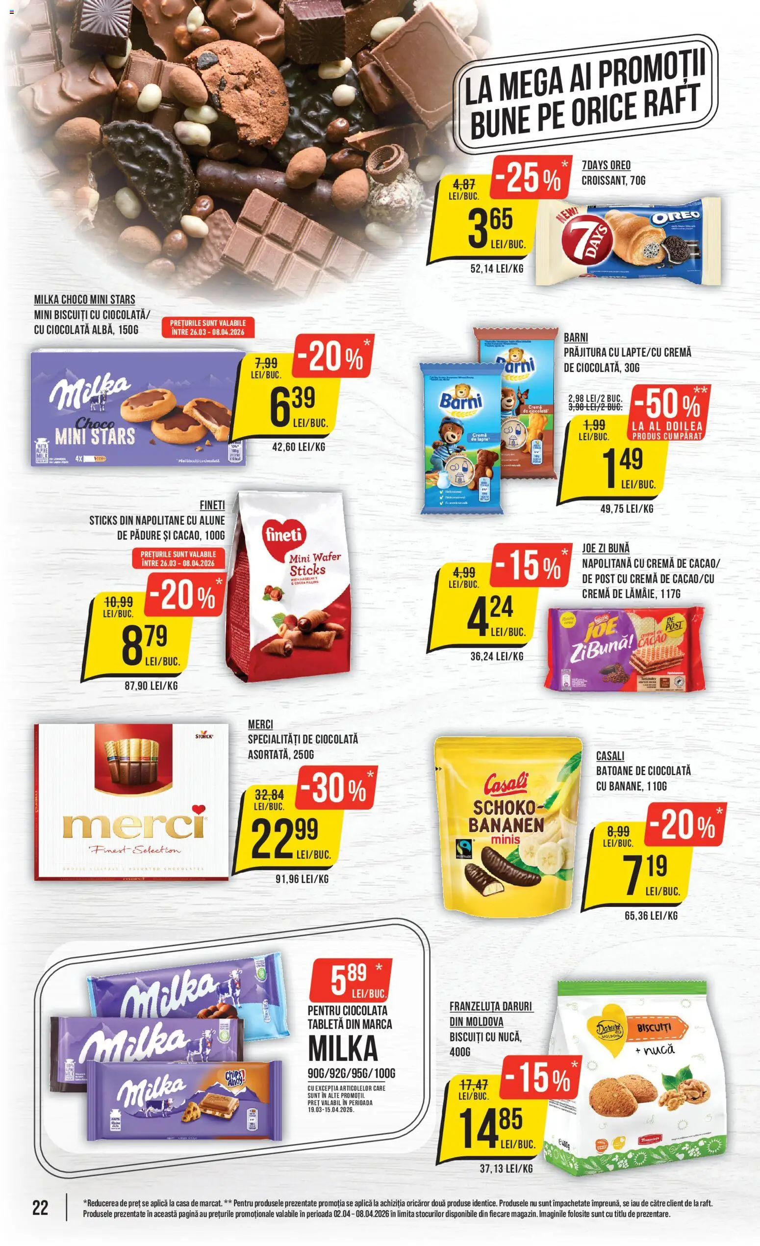 Noul catalog Mega Image – valabil de la 02.04.2026 | Pagină: 22 | Produse: Alune, Cremă, Cacao, Biscuiți