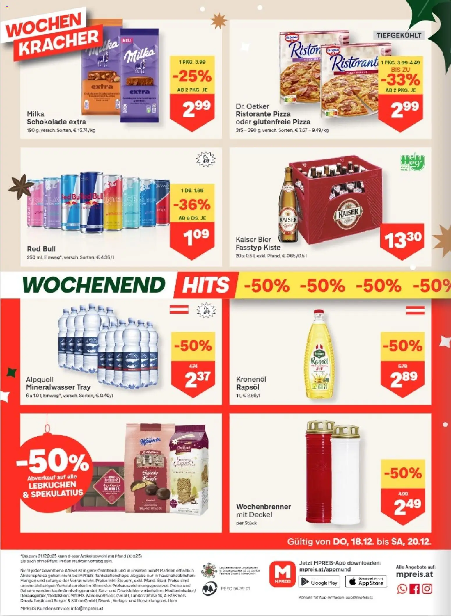 MPREIS Altenmarkt im Pongau gültig ab 18.12.2025 | Seite: 16 | Produkte: Schokolade, Pizza, Bier