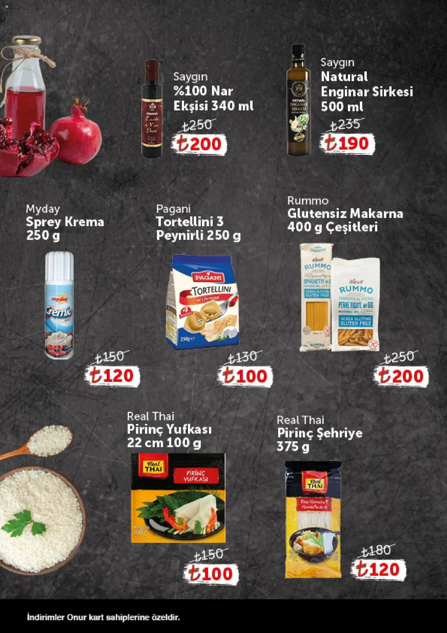 Onur Market - Katalog Gurme - 16.04.2026 tarihinden itibaren geçerlidir | Sayfa: 8 | Ürünler: Enginar, Pirinç, Krema, Nar