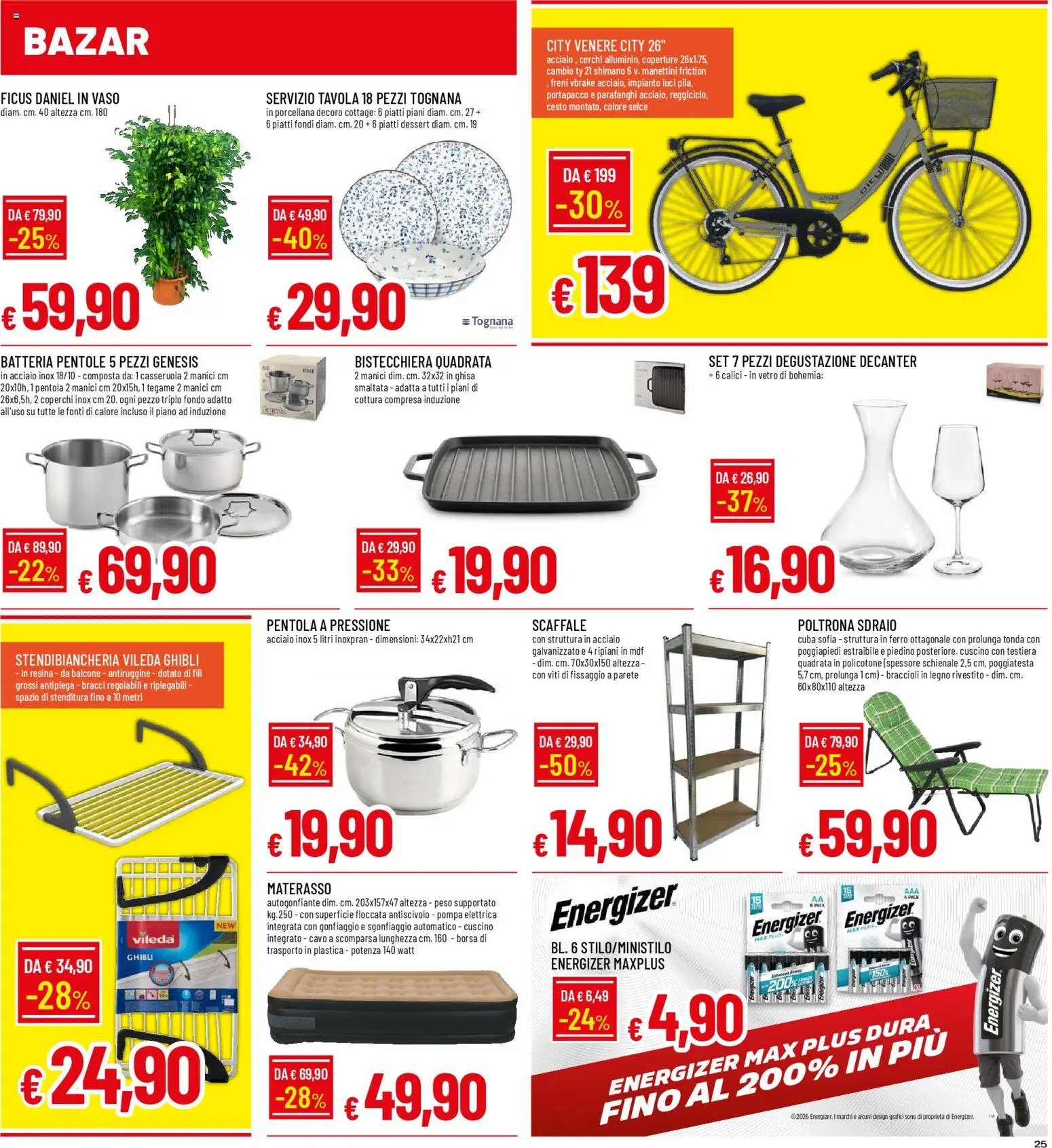 Volantino Galassia del 05.03.2026 | Pagina: 25 | Prodotti: Sdraio, Braccioli, Casseruola, Batteria