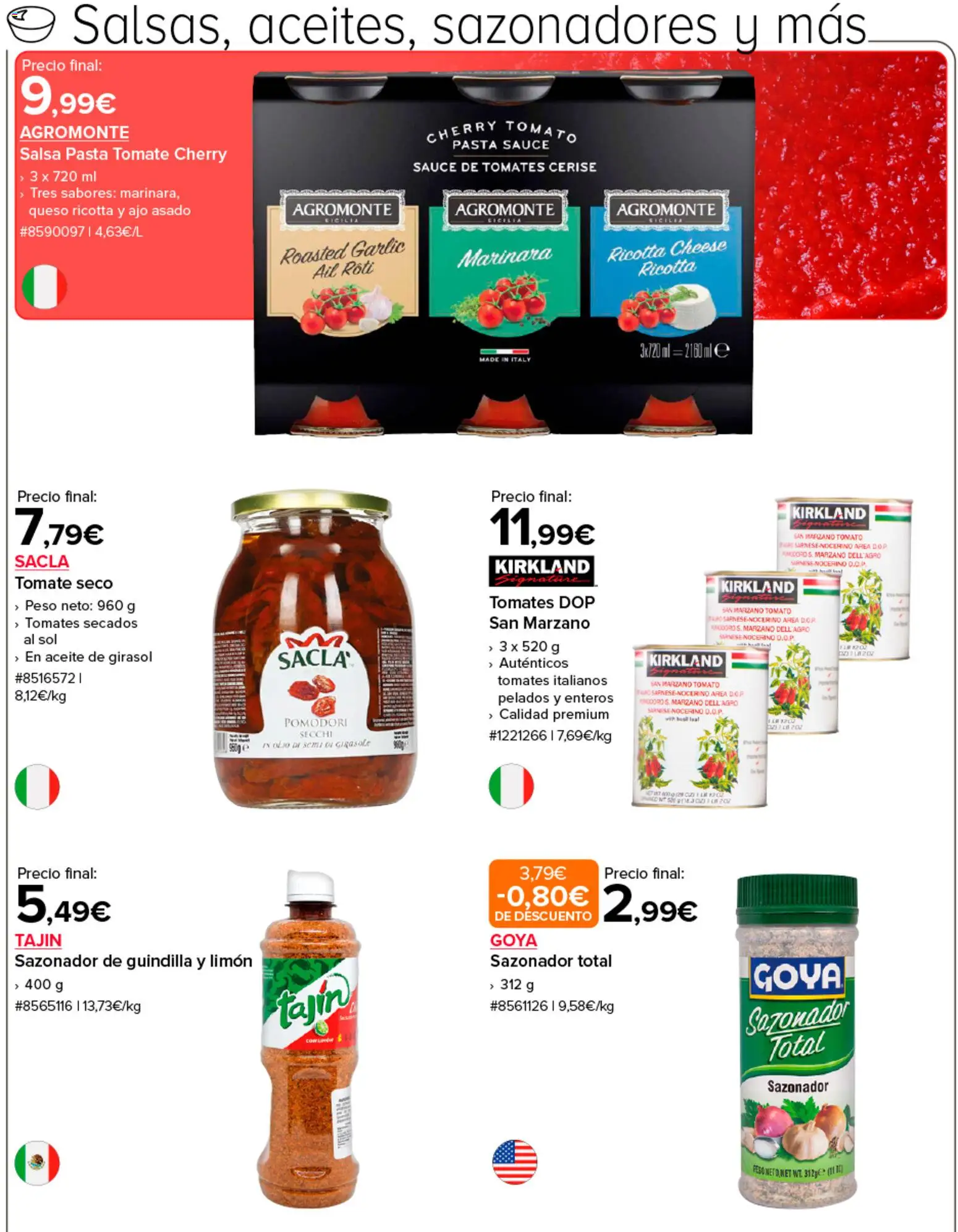 Costco catálogo │ válido desde el 15.01.2026 | Página: 4 | Productos: Aceite, Pasta, Sazonador, Peso