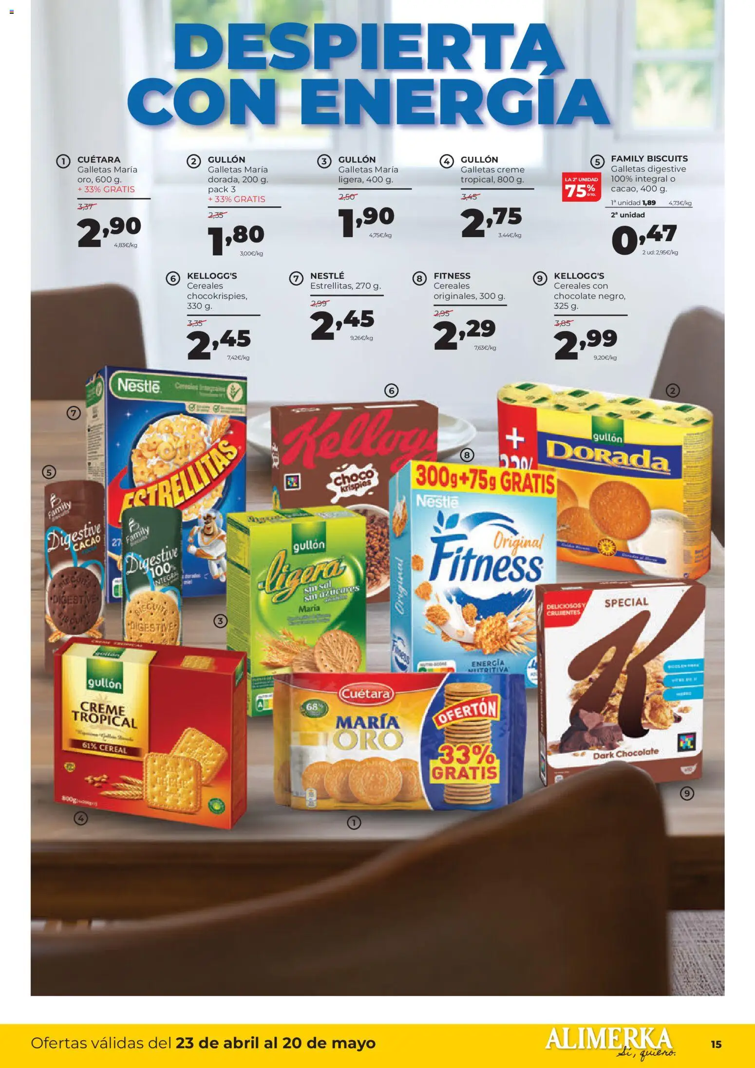 Alimerka folleto Castilla y León │ válido desde el 23.04.2026 | Página: 17 | Productos: Chocolate, Cereales, Galletas, Φρυγανιές σικάλεως