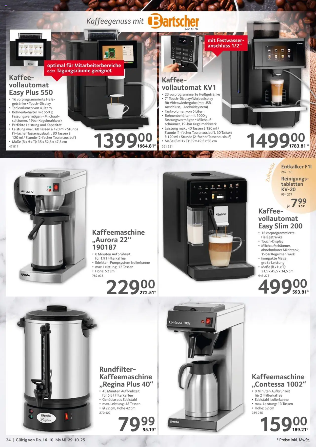 Selgros Gastronomie – gültig ab 16.10.2025 | Seite: 24 | Produkte: USB, Kaffeemaschine, Kaffee