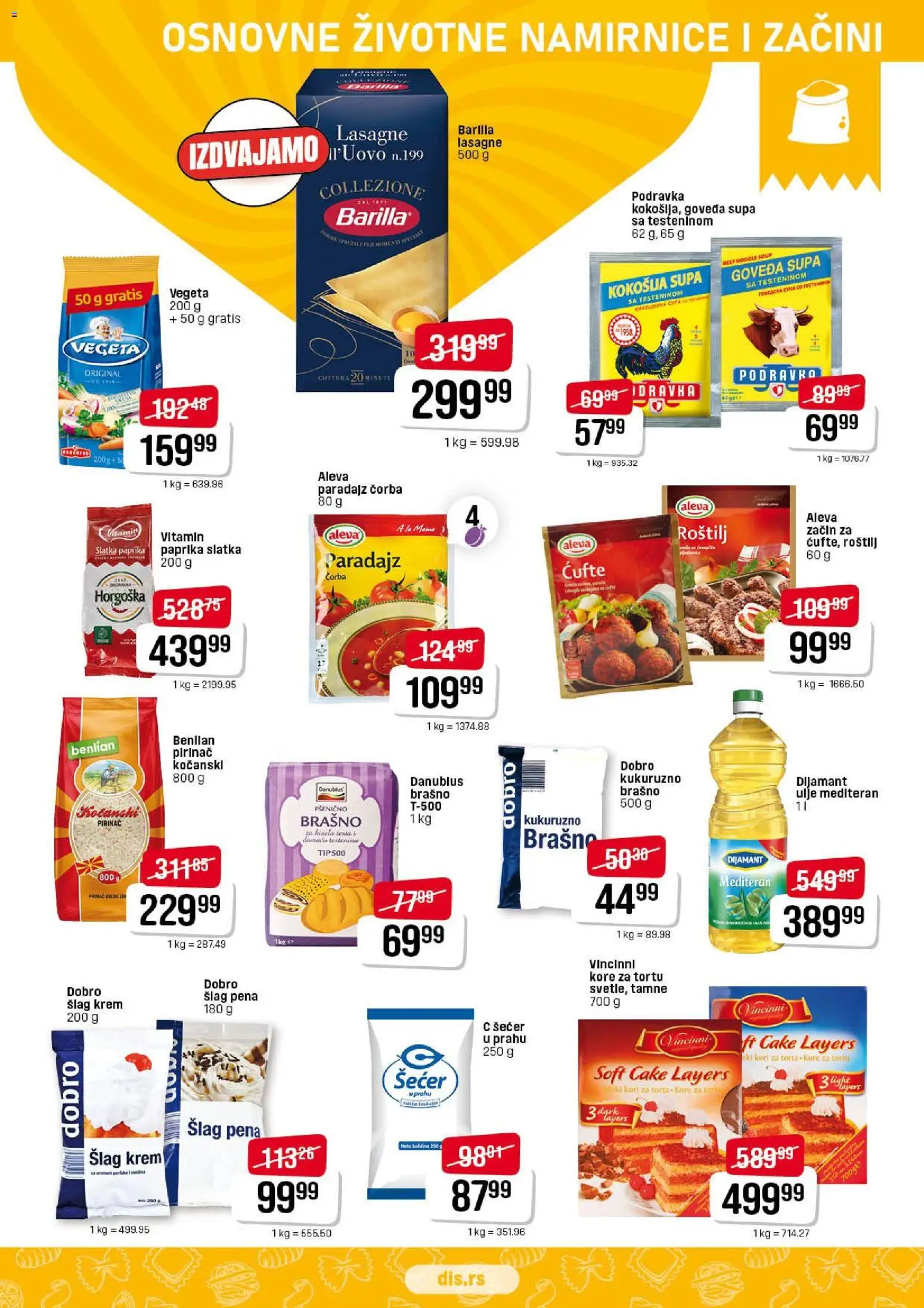 Super DIS katalog - važi od 12.02.2026 | Strana: 7 | Proizvode: Šlag, Šećer, Kore za tortu, Šećer u prahu