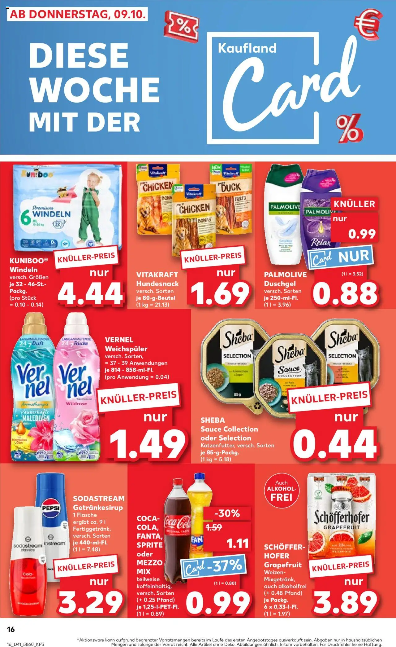 Kaufland prospekt Stuttgart	 – gültig ab 12.10.2025 | Seite: 16 | Produkte: Sprite, Kaninchen, Shower Gel, Vernel