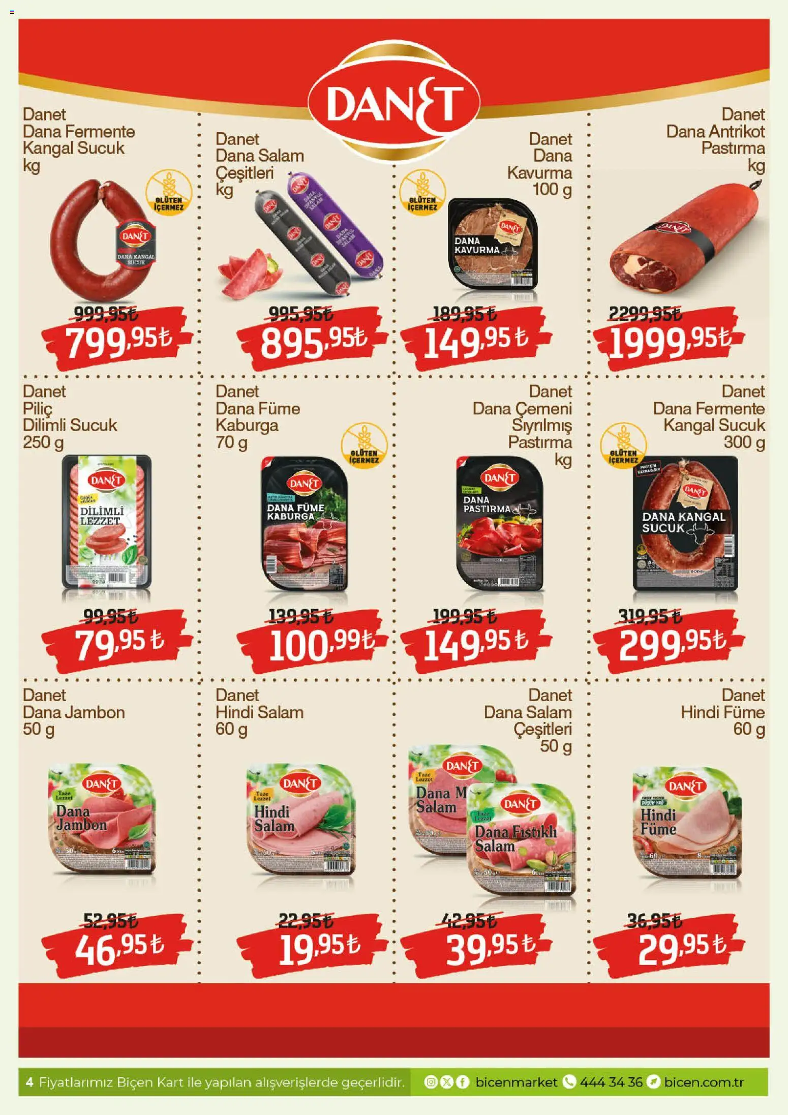 Biçen Market Katalog - 05.11.2025 tarihinden itibaren geçerlidir | Sayfa: 4 | Ürünler: Jambon, Hindi füme, Dana füme, Sucuk