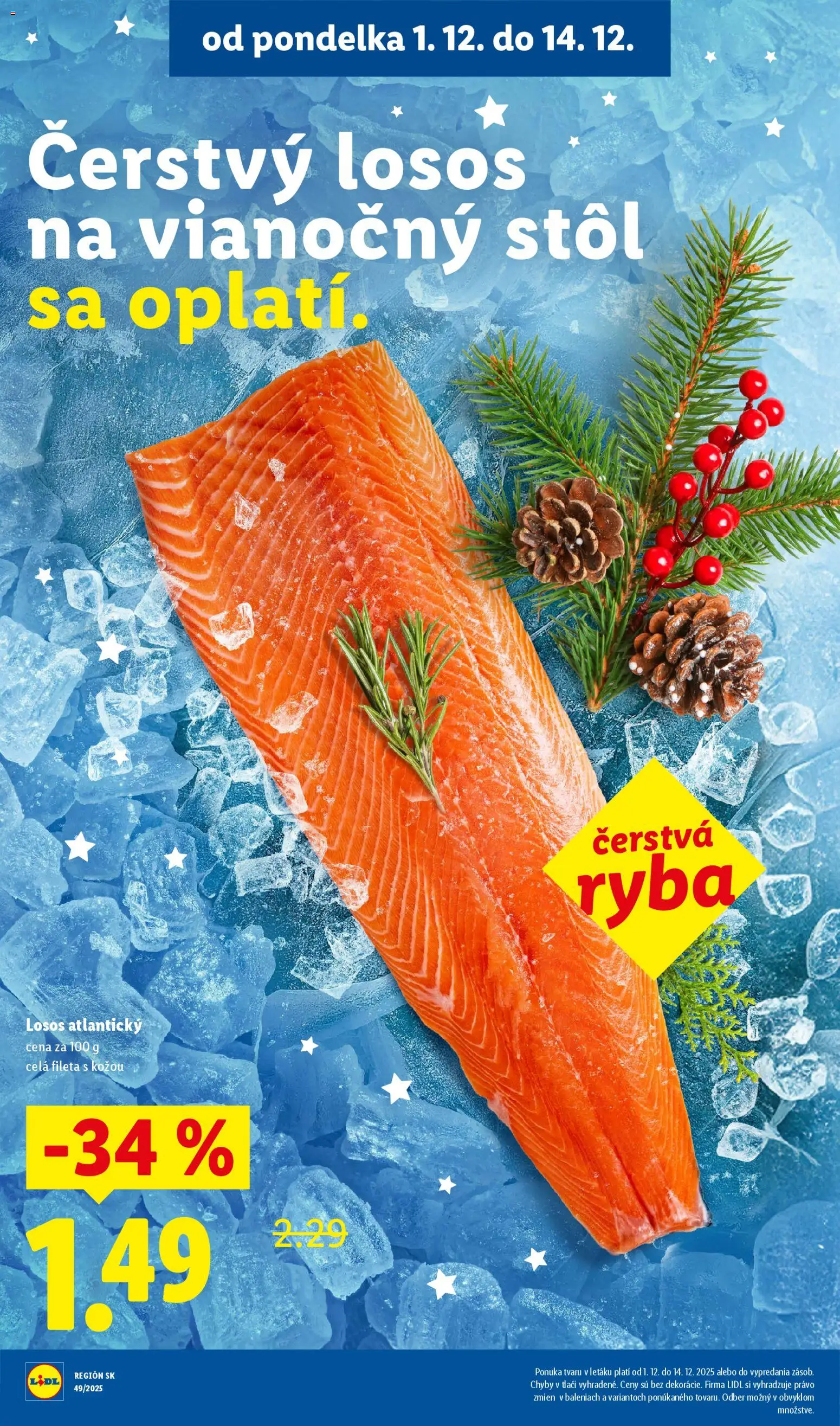 Nové Lidl akcie – leták je platný od 08.12.2025 | Strana: 16 | Produkty: Stôl, Ryba, Losos