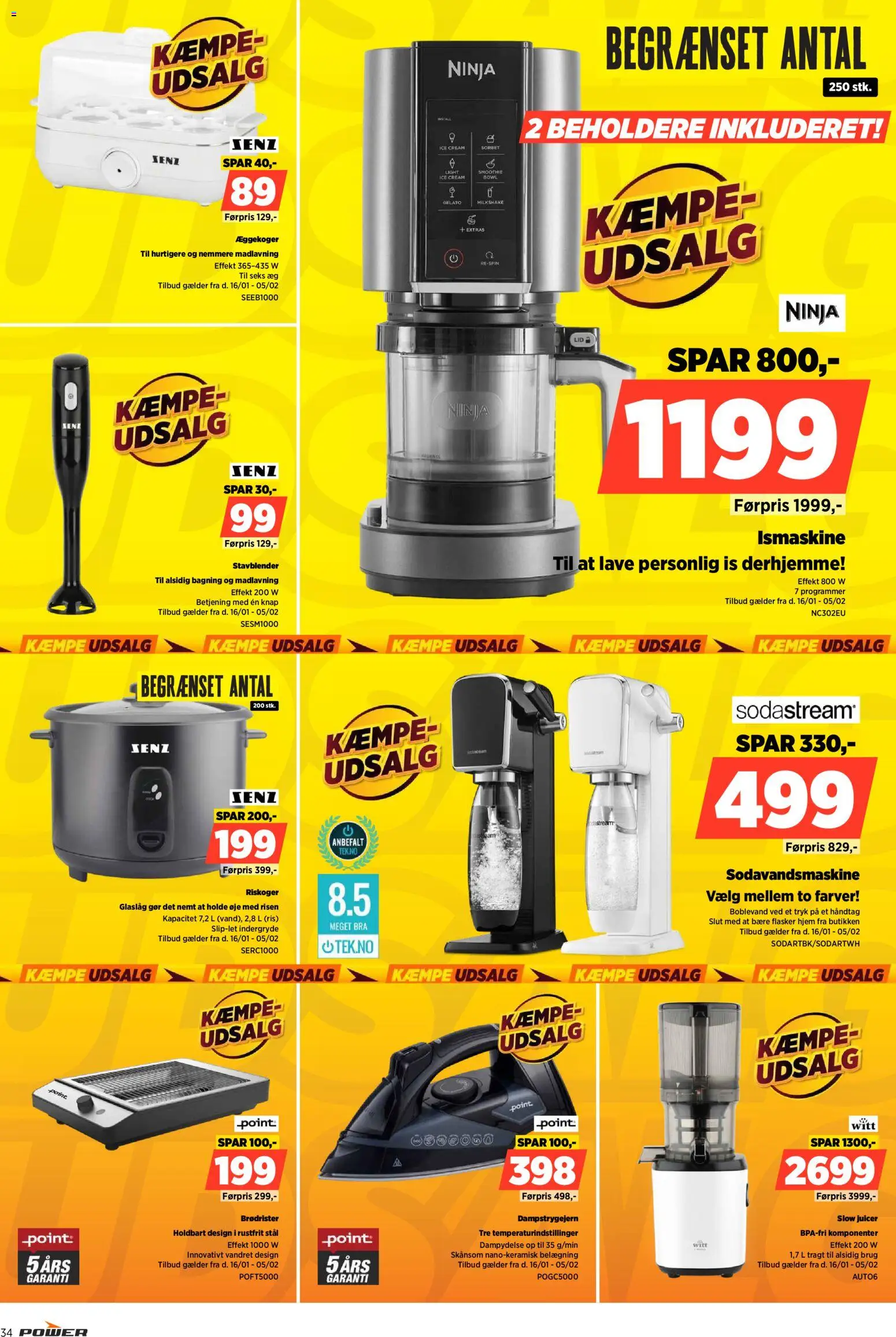Power tilbudsavis – gyldig fra 16.01.2026 | Side: 34 | Produkter: Æg, Ris, Milkshake, Juicer