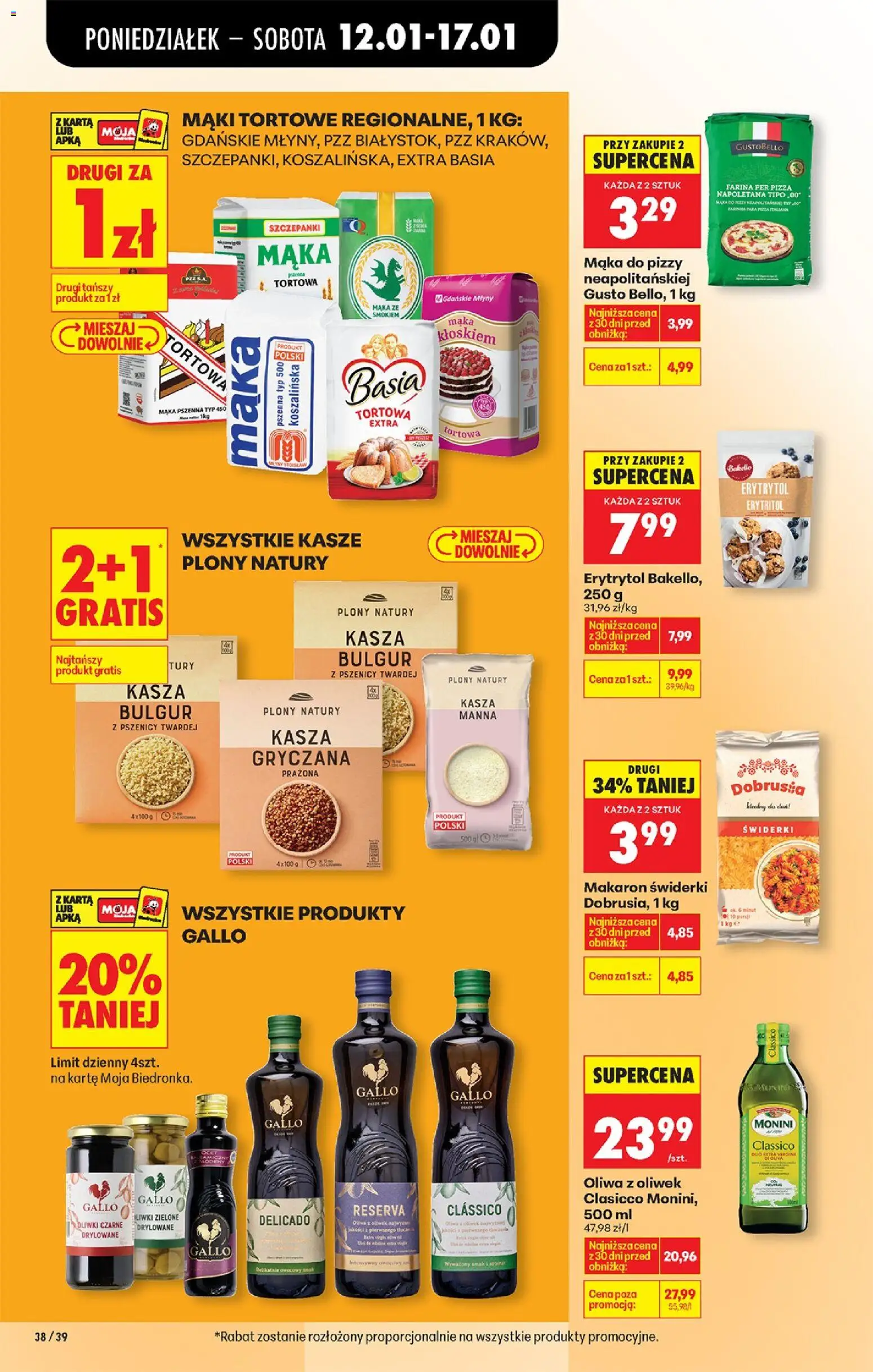 Biedronka gazetka od 12.01.2026 | Strona: 46 | Produkty: Erytrytol, Kasza manna, Pizza, Ocet balsamiczny
