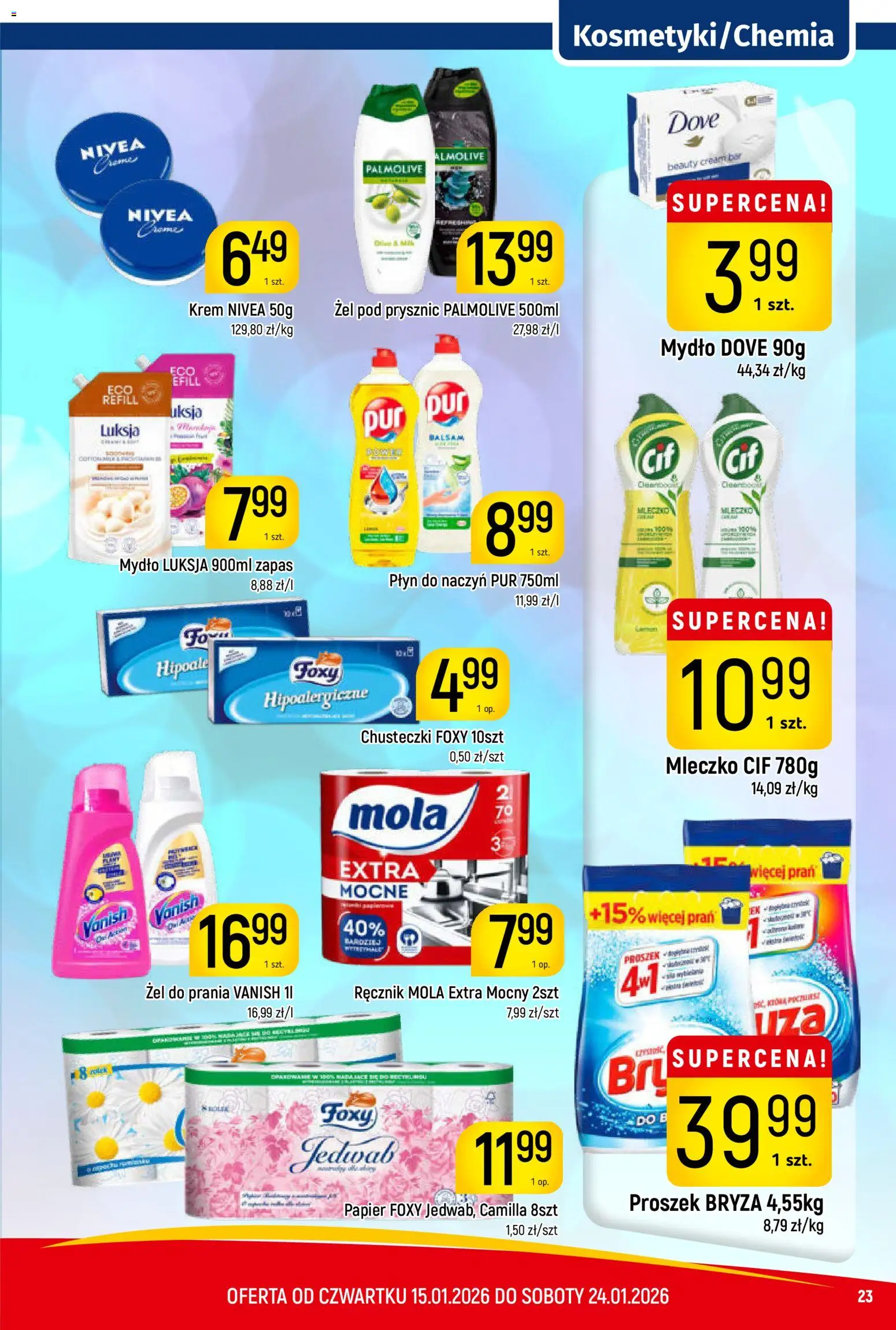 Piotruś Pan Gazetka od 15.01.2026 | Strona: 23 | Produkty: Vanish, Prysznic, Żel pod prysznic, Krem