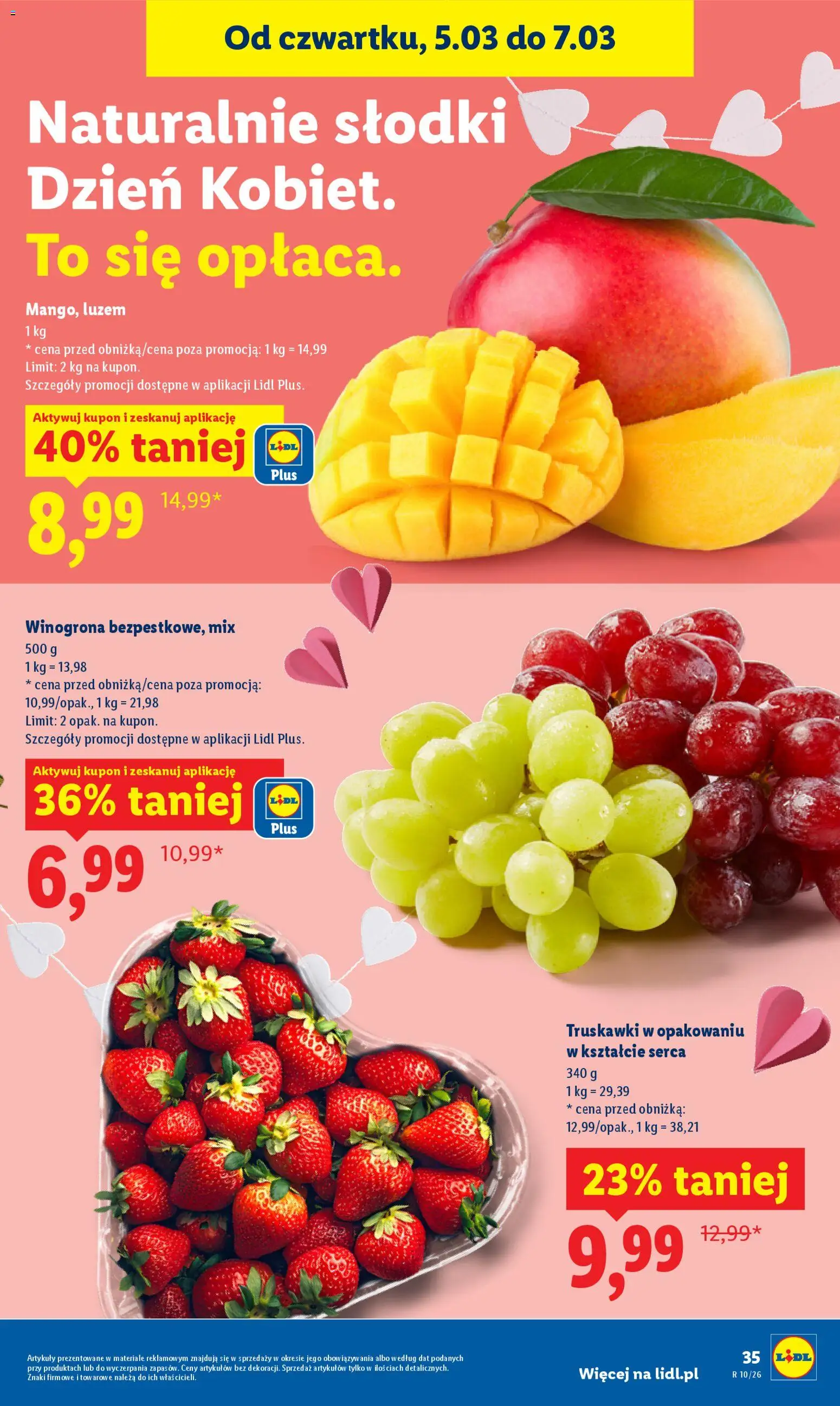 Lidl gazetka od 05.03.2026 | Strona: 37 | Produkty: Winogrona, Truskawki