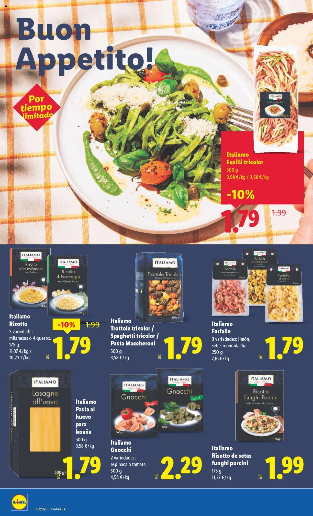 Lidl folleto │ válido desde el 22.09.2025 | Página: 28 | Productos: Espinaca, Pasta, Lasaña