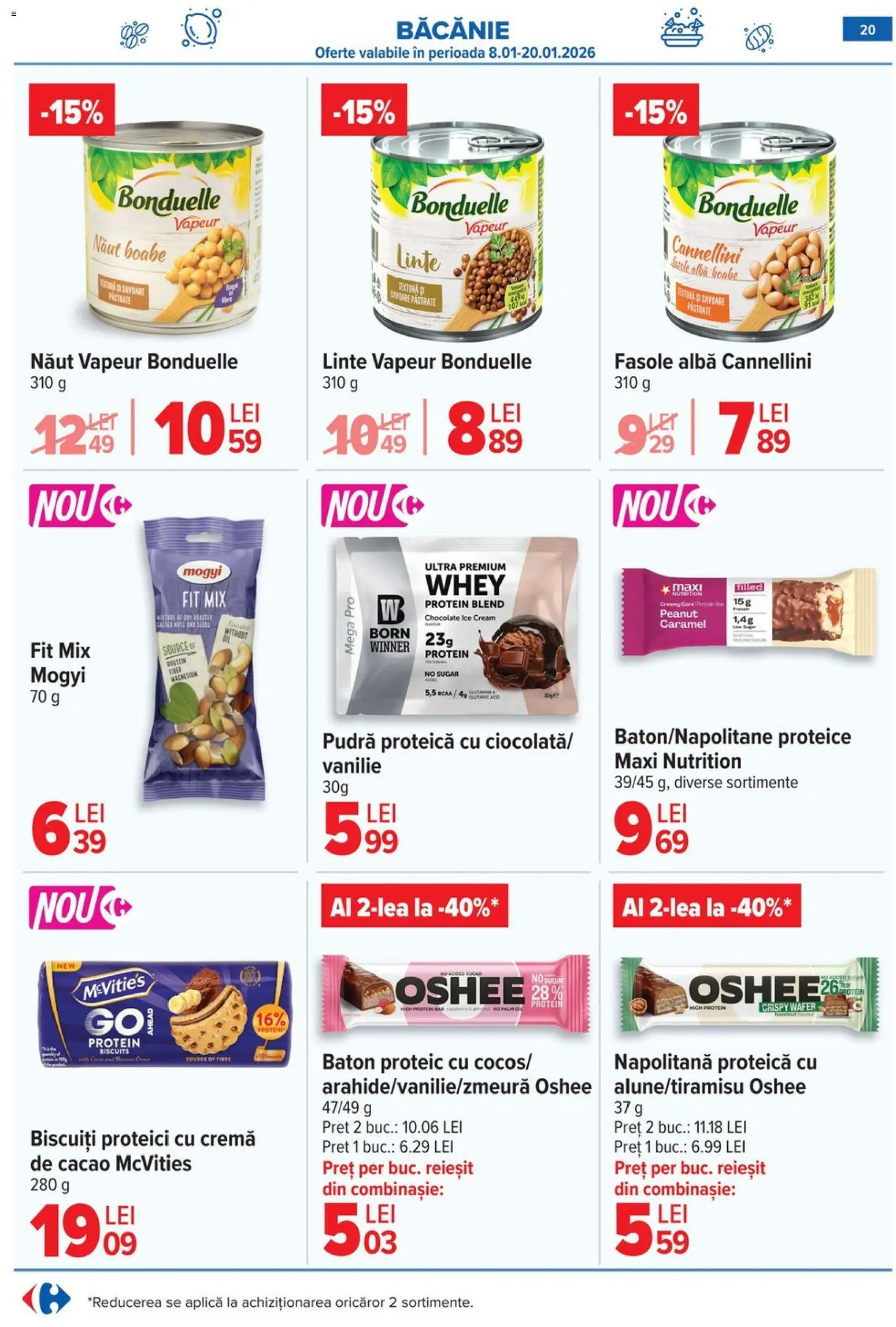 Noul catalog Carrefour – valabil de la 08.01.2026 | Pagină: 20 | Produse: Pudră, Cremă, Biscuiți, Fasole albă