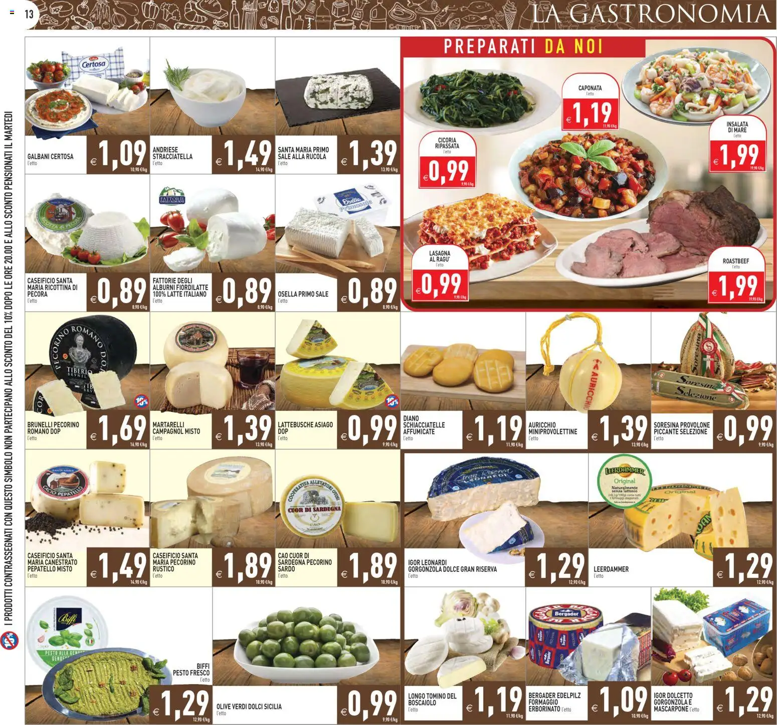 Volantino PIM Supermercati del 17.03.2026 | Pagina: 13 | Prodotti: Rucola, Formaggio, Olive, Tomino