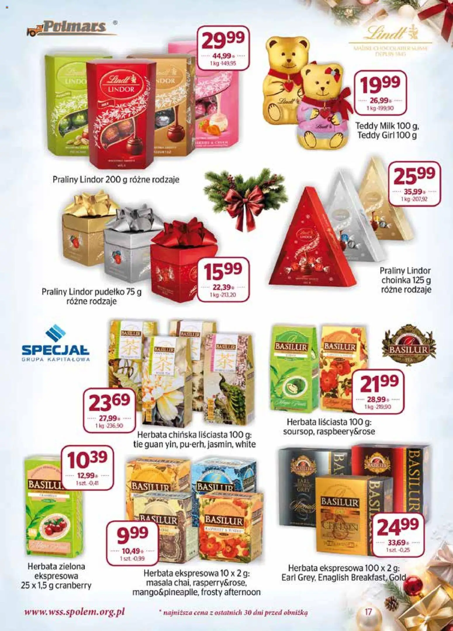 Społem Gazetka od 01.12.2025 | Strona: 17 | Produkty: Choinka, Herbata liściasta, Praliny, Pudełko