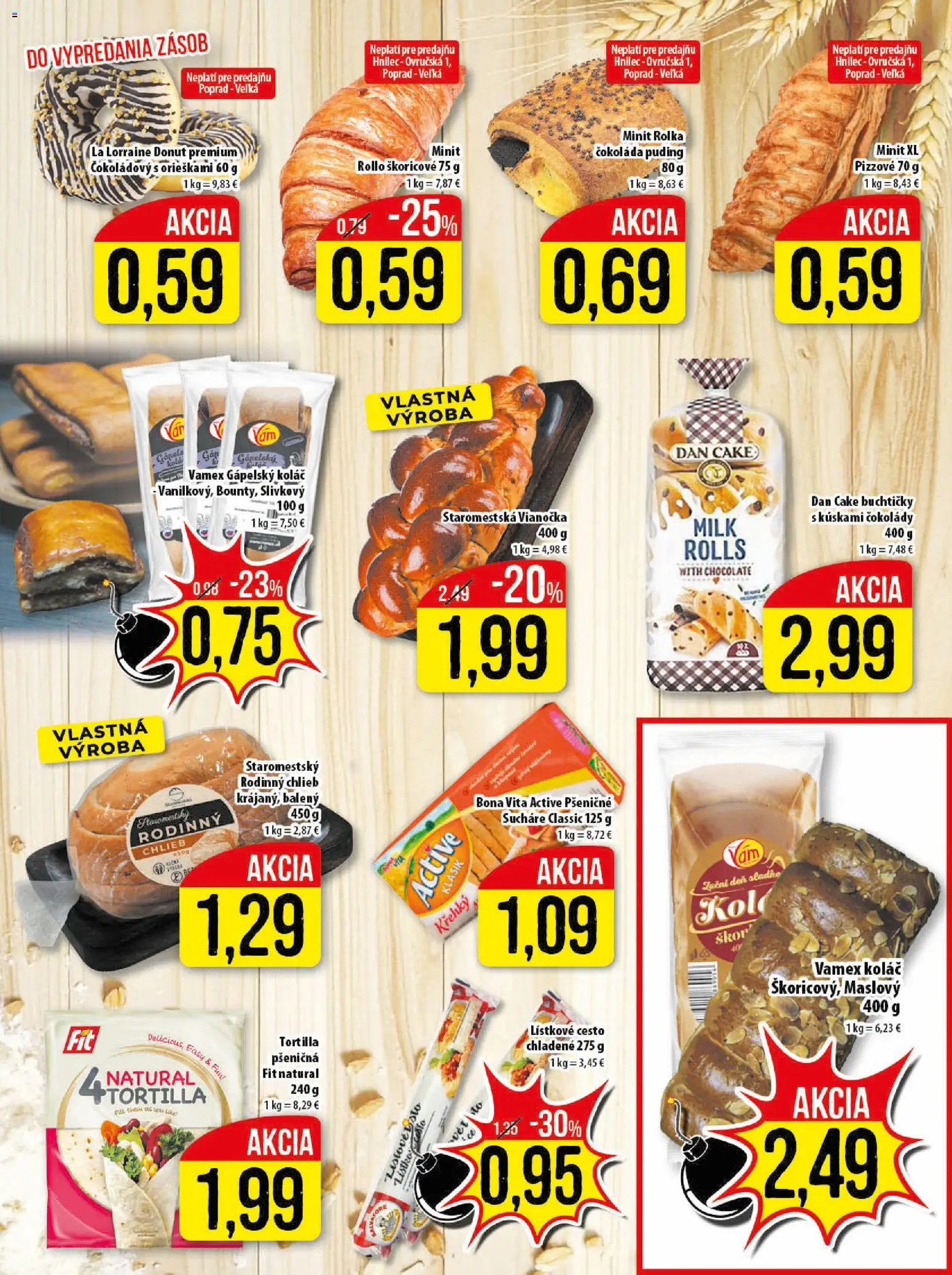 Nové Klas akcie – leták je platný od 16.03.2026 | Strana: 7 | Produkty: Chlieb, Tortilla, Vianočka, Koláč
