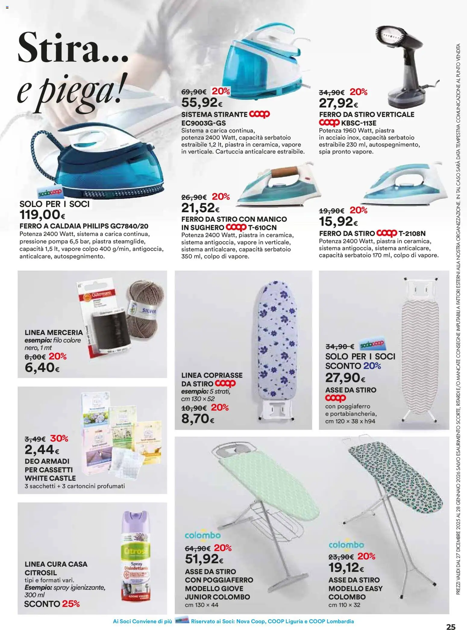 Volantino Ipercoop del 27.12.2025 | Pagina: 25 | Prodotti: Caldaia, Anticalcare, Data, Ferro da stiro