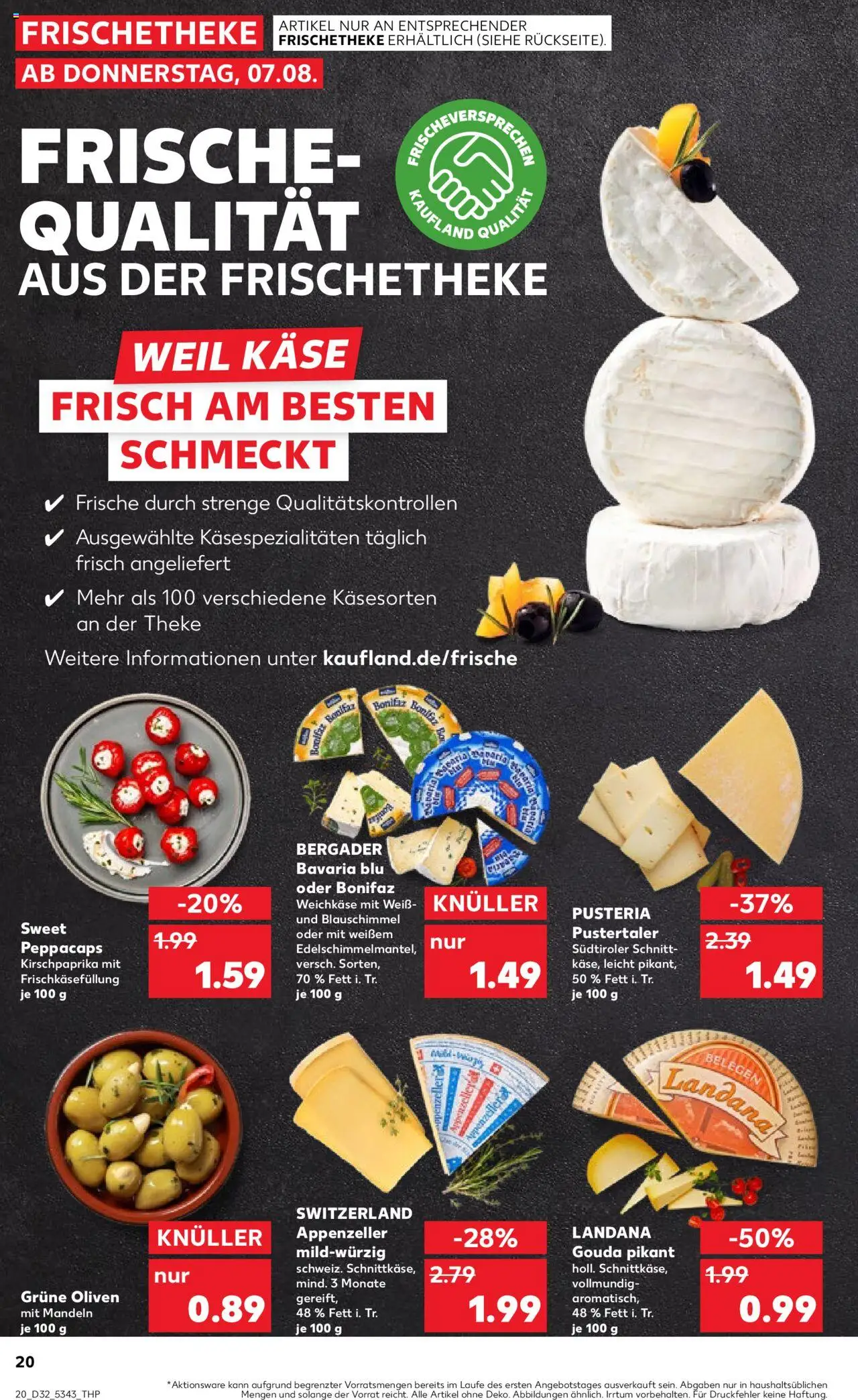 Kaufland prospekt Speyer	 - gültig ab dem 07.08.2025 | Seite: 20 | Produkte: Käse, Theke, Gouda, Mandeln
