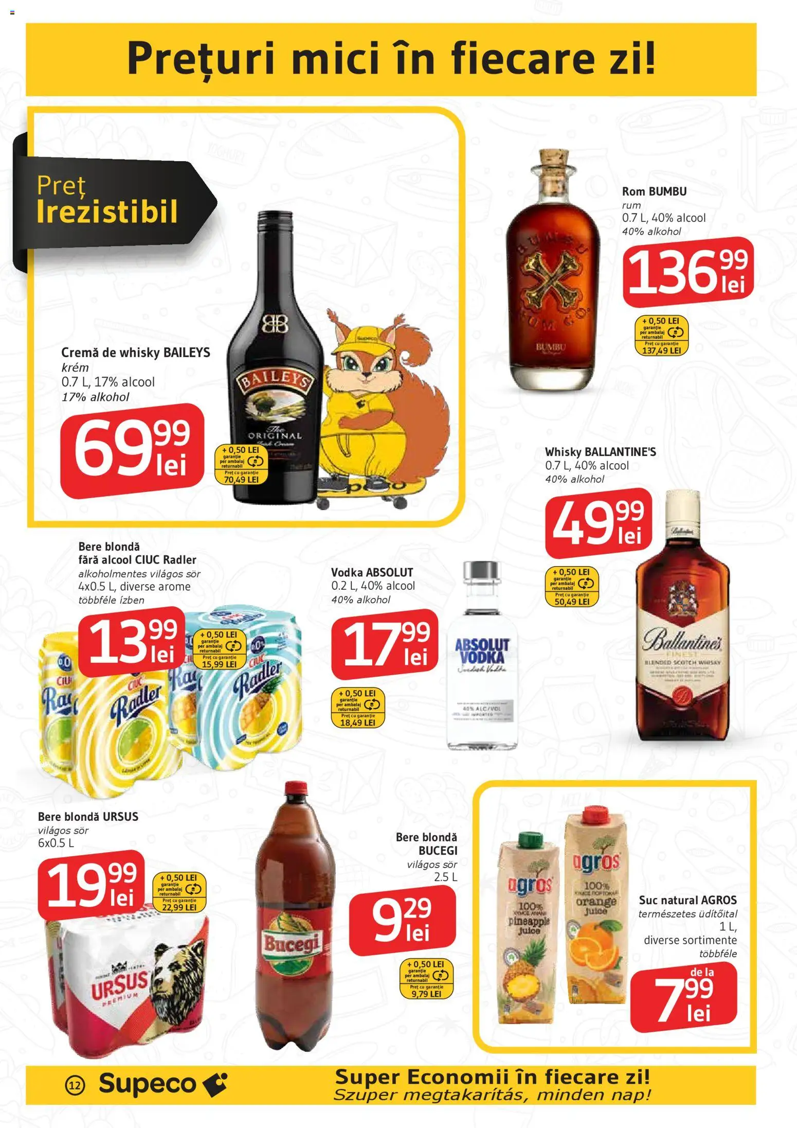 Noul catalog Supeco – valabil de la 05.02.2026 | Pagină: 12 | Produse: Suc, Bere, Rom, Vodka