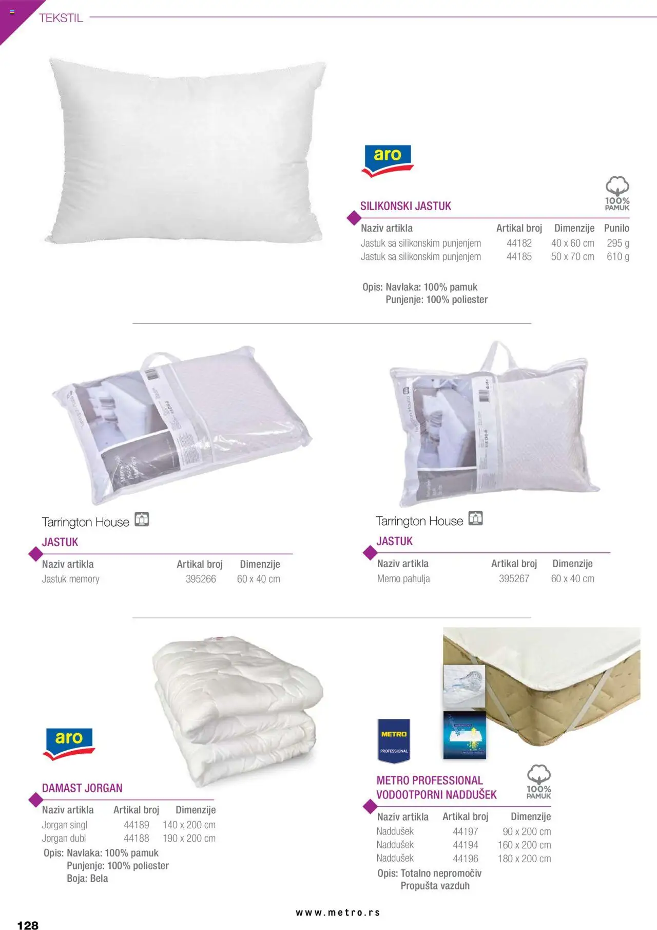 Metro katalog - važi od 05.05.2025 | Strana: 128 | Proizvode: Jastuk, Jorgan