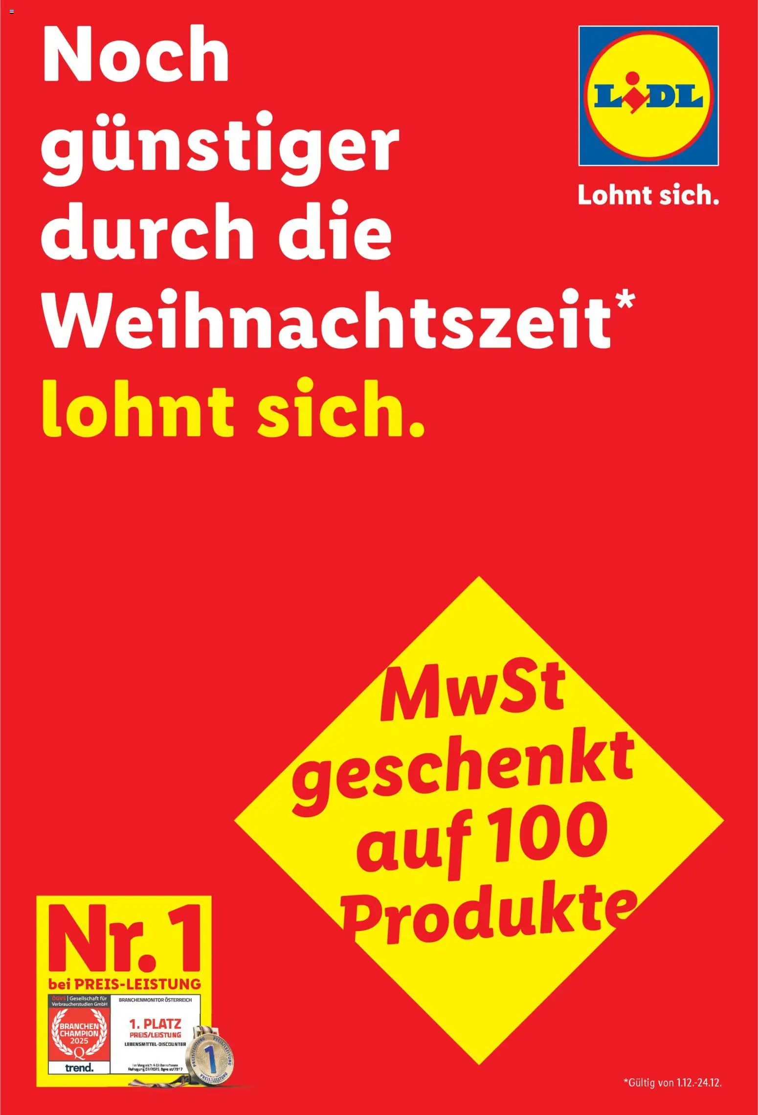 Lidl MwSt Geschenkt gültig ab 01.12.2025 | Seite: 1