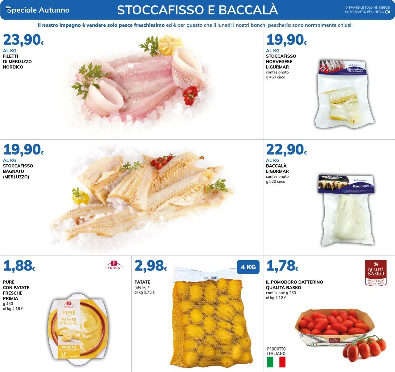 Volantino Basko del 21.10.2025 | Pagina: 2 | Prodotti: Pesce, Merluzzo, Patate, Pomodoro
