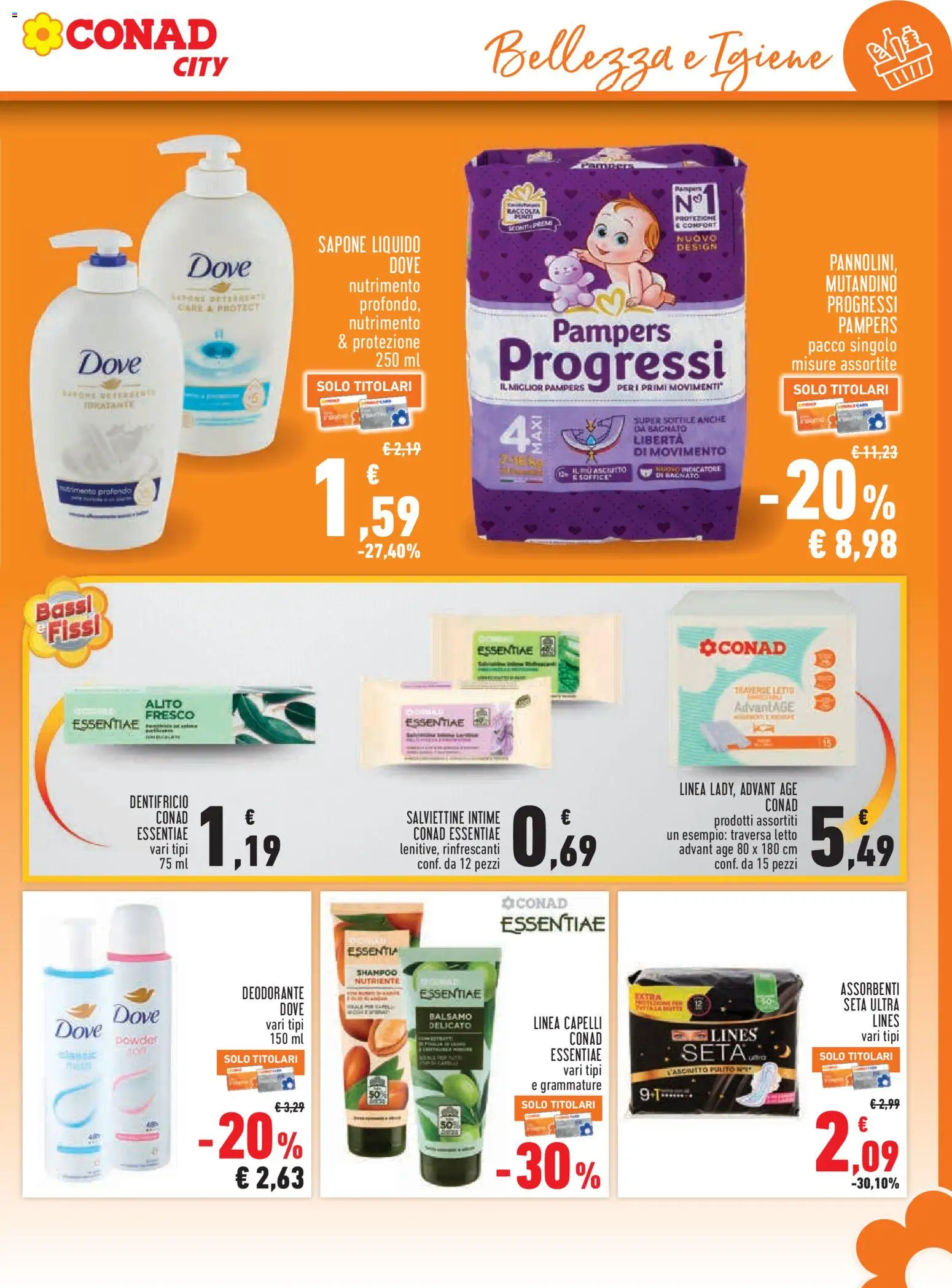 Volantino Conad del 12.03.2026 | Pagina: 15 | Prodotti: Shampoo, Sapone, Dentifricio, Pampers