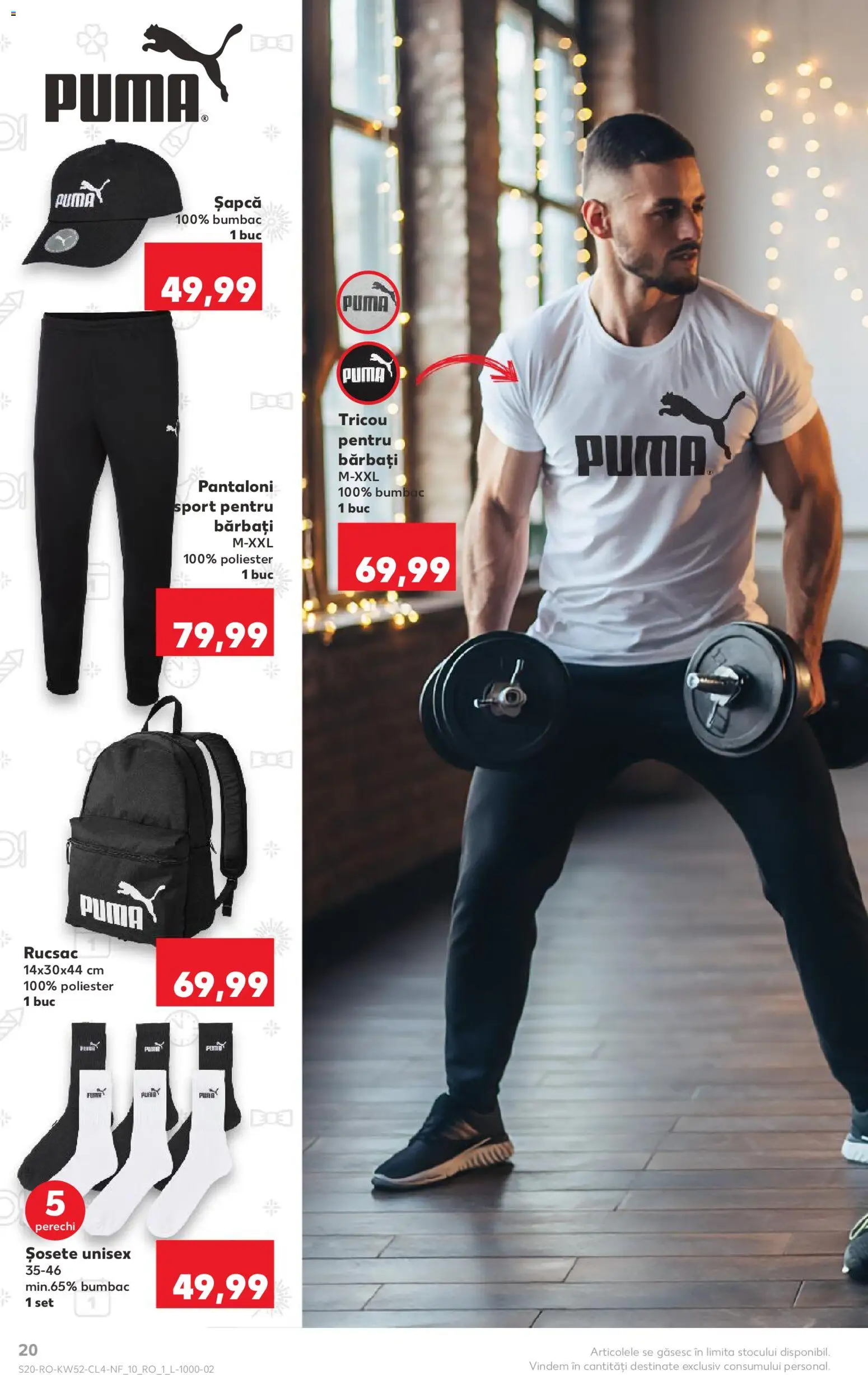 Noul catalog Kaufland – valabil de la 24.12.2025 | Pagină: 20 | Produse: Tricou, Pantaloni, Șosete, Rucsac