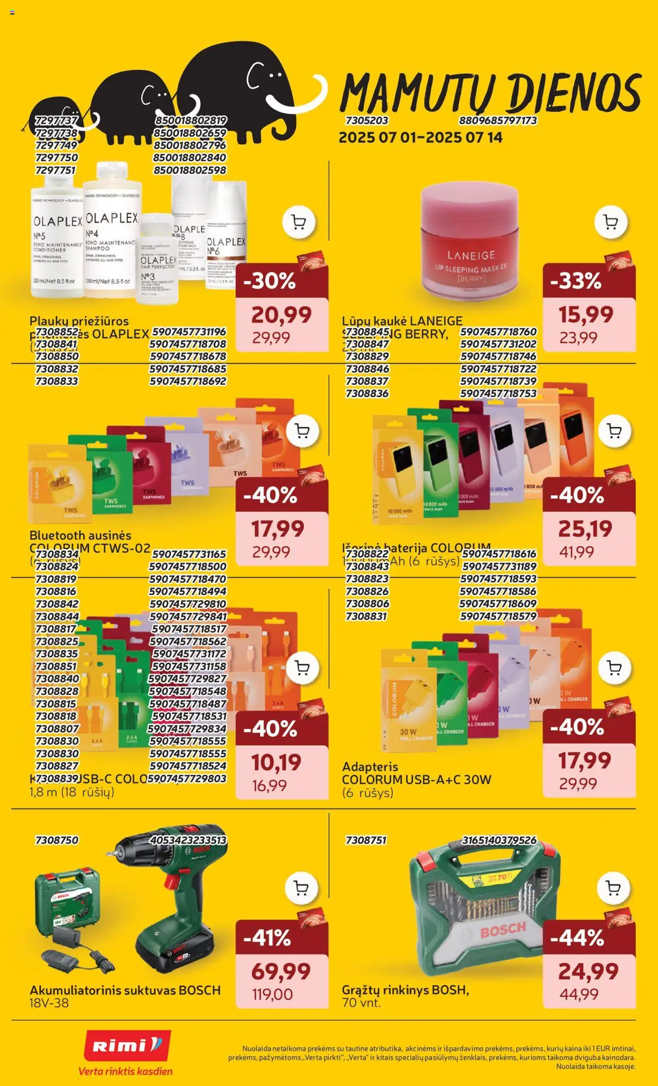 Rimi leidinys│galioja nuo 01.07.2025 | Puslapis: 4 | Prekių: Ausinės, Kaukė, Baterija, Adapteris
