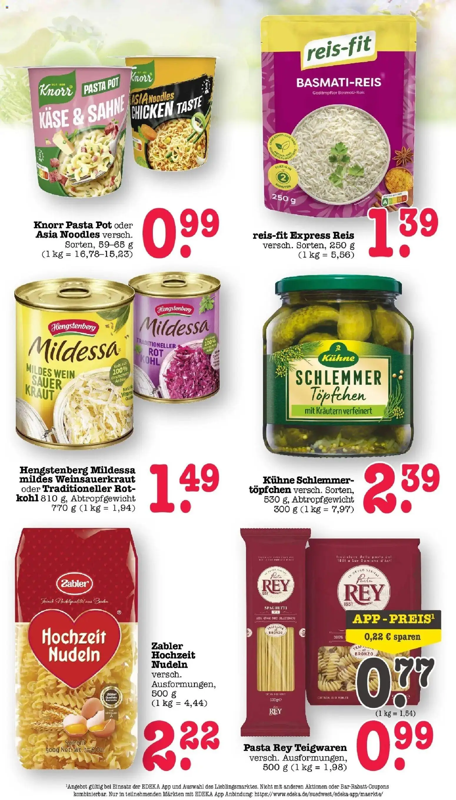 Angebote – gültig ab 30.03.2026 | Seite: 46 | Produkte: Basmatireis, Knorr, Kraut, Sahne