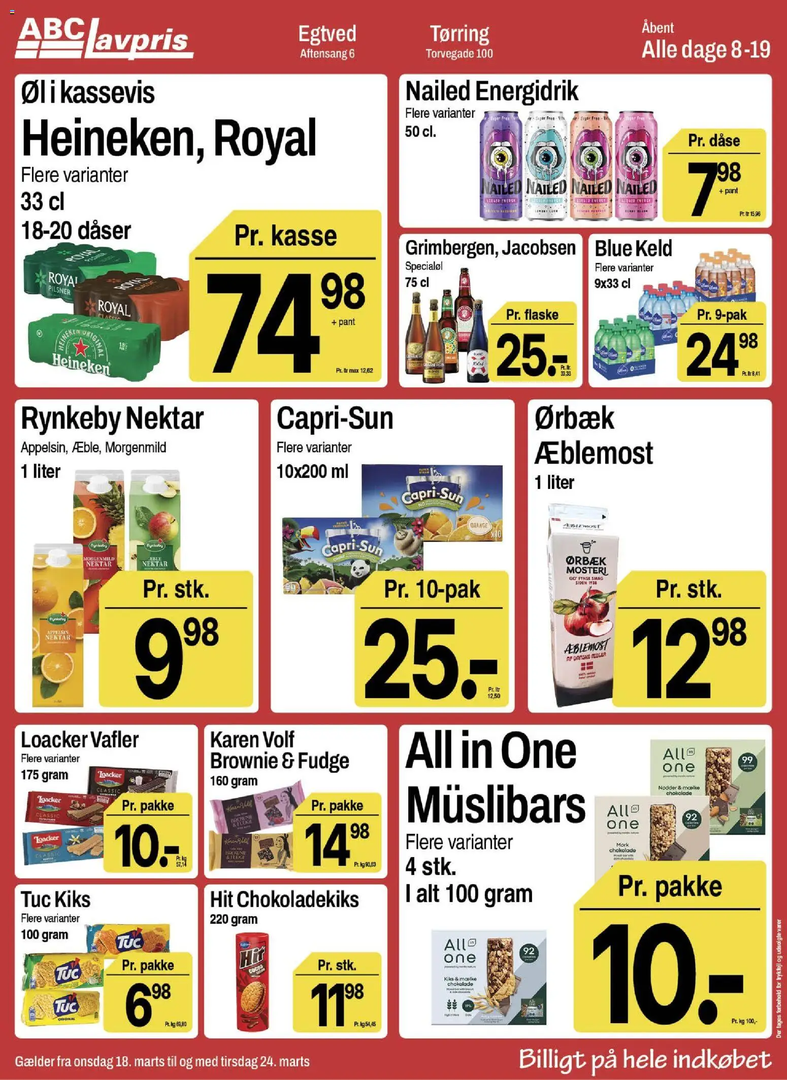Abc Lavpris tilbudsavis – gyldig fra 18.03.2026 | Side: 9 | Produkter: Chokolade, Øl, Vafler, Chokoladekiks