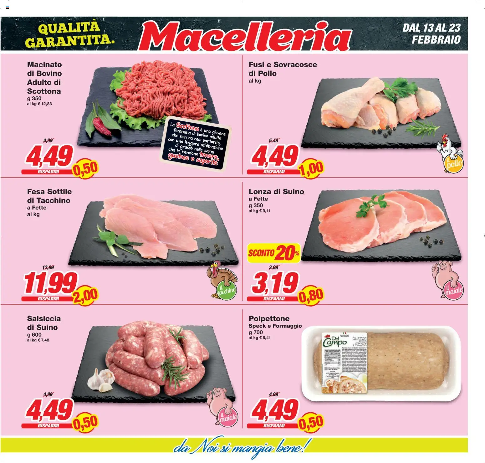 Volantino Prix del 13.02.2026 | Pagina: 7 | Prodotti: Speck, Formaggio, Salsiccia, Macinato