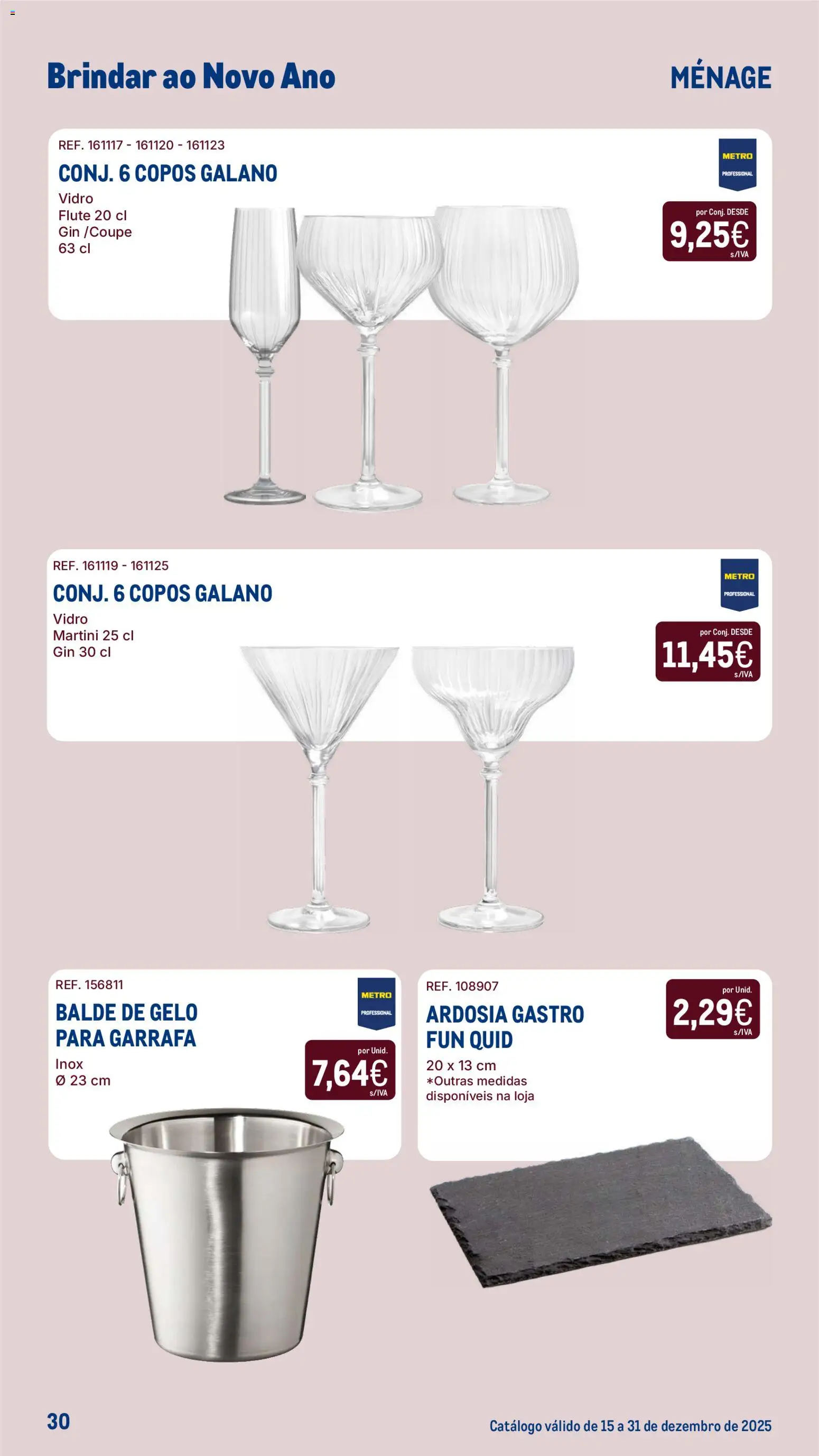 Makro Catálogo Brindar ao Ano Novo │ válido de 15.12.2025 | Página: 30 | Produtos: Copos, Balde, Gin