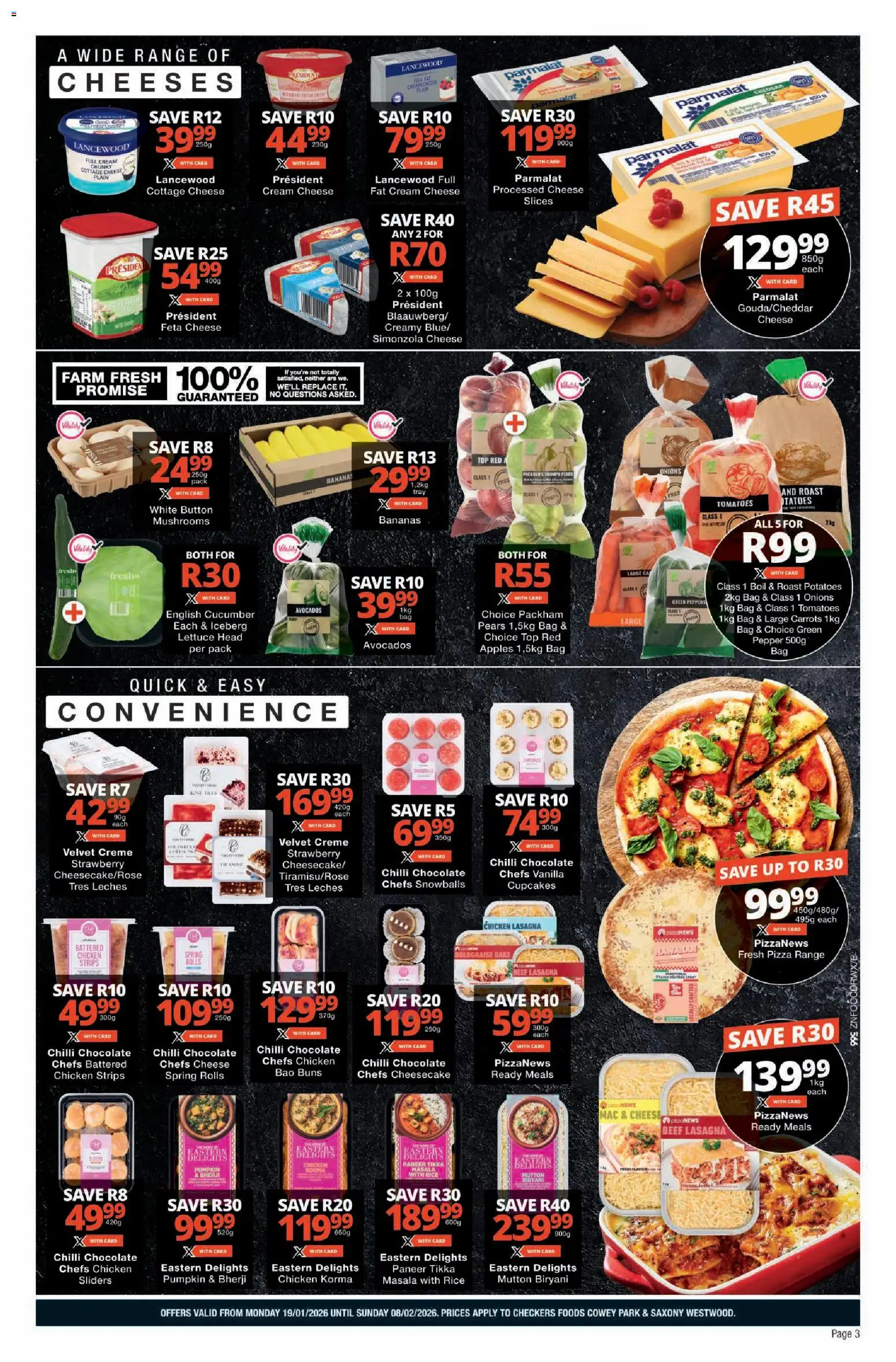 New Checkers catalogue – valid from 19.01.2026 | Page: 3 | Products: Bag, Buns, Beef, Cream