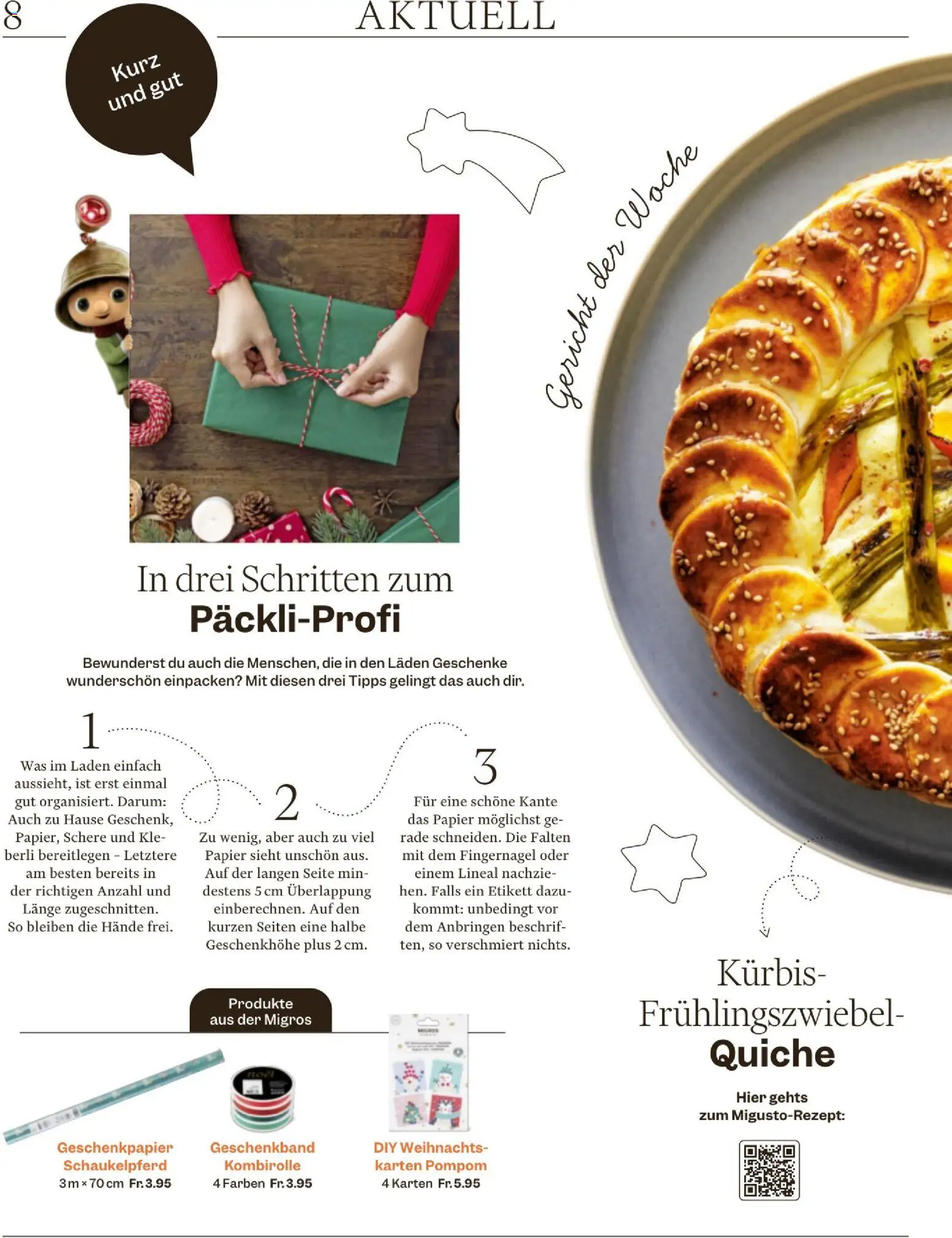 Migros Magazin – gültig ab 24.11.2025 | Seite: 8 | Produkte: Frühlingszwiebel, Kürbis