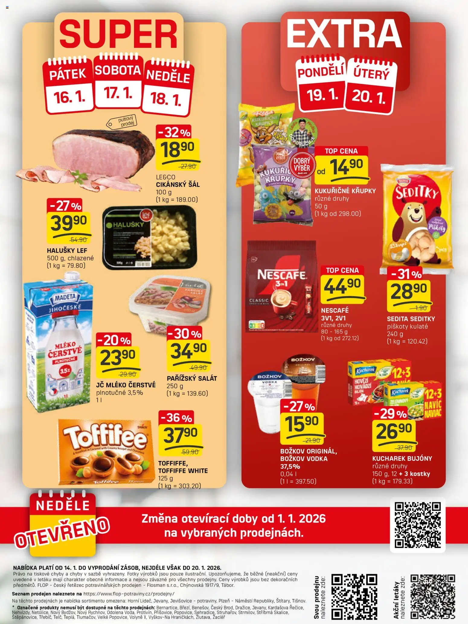 Flop leták - FlopTop od 14.01.2026 | Strana: 16 | Produkty: Hovězí, Piškoty, Salát, Nescafé