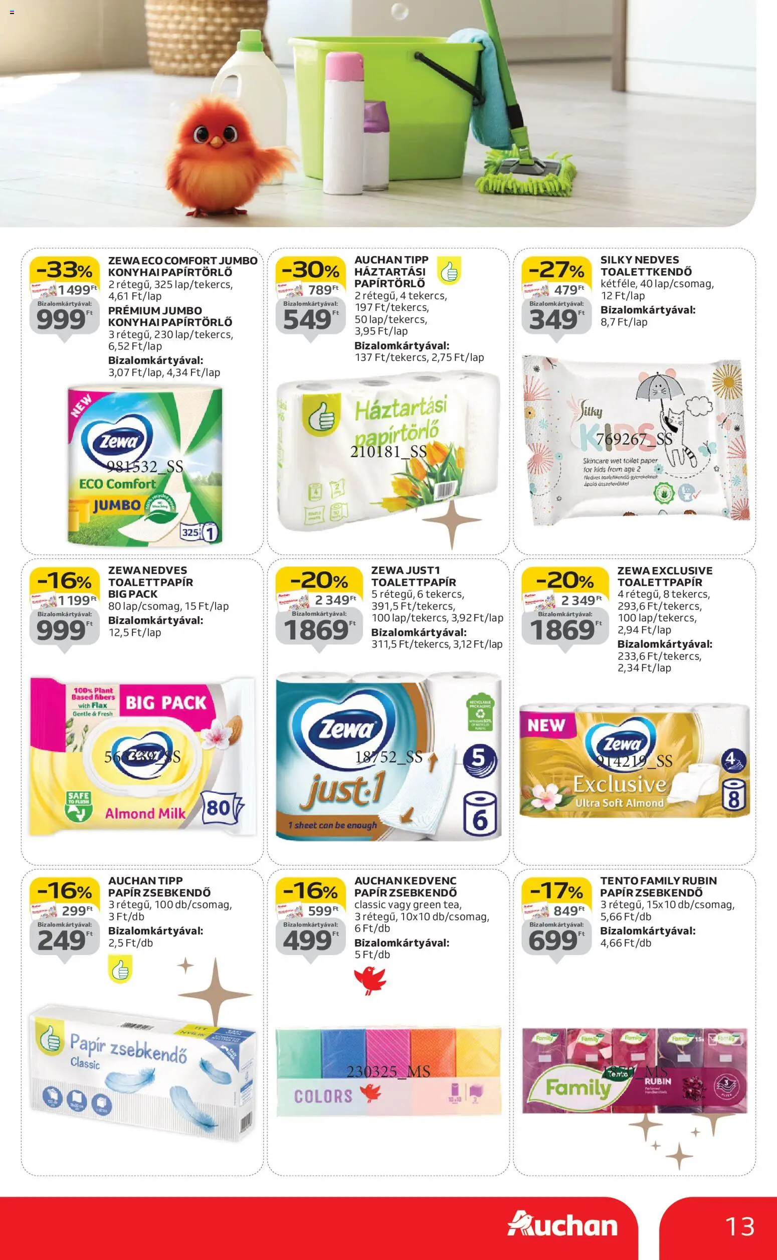 Auchan akciós ujság - amely érvényes a következő dátumtól: 24.12.2025 | Oldal: 13 | Termékek: Papírtörlő