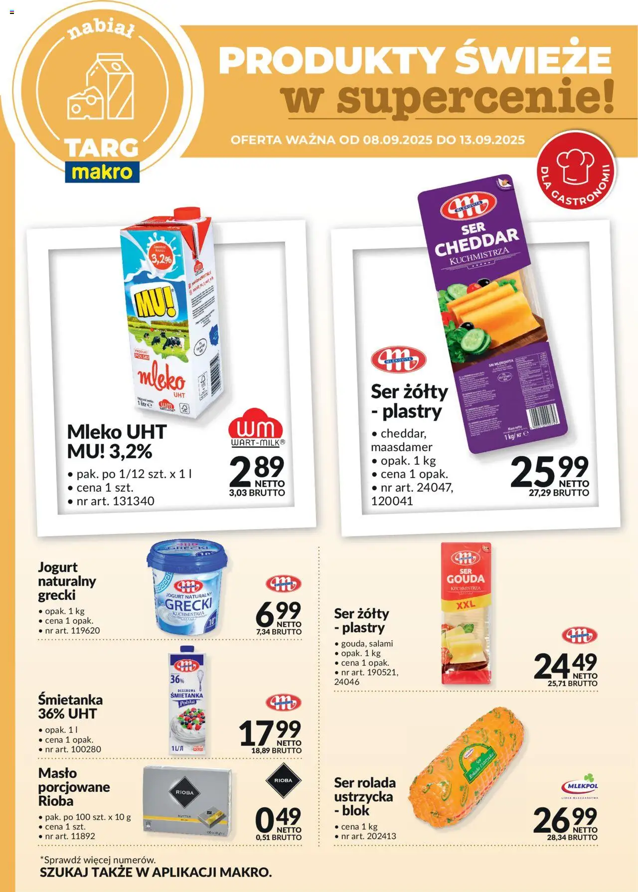 Makro Gazetka - Produkty świeże w supercenie od 08.09.2025 | Strona: 3 | Produkty: Ser żółty, Rolada, Jogurt, Salami