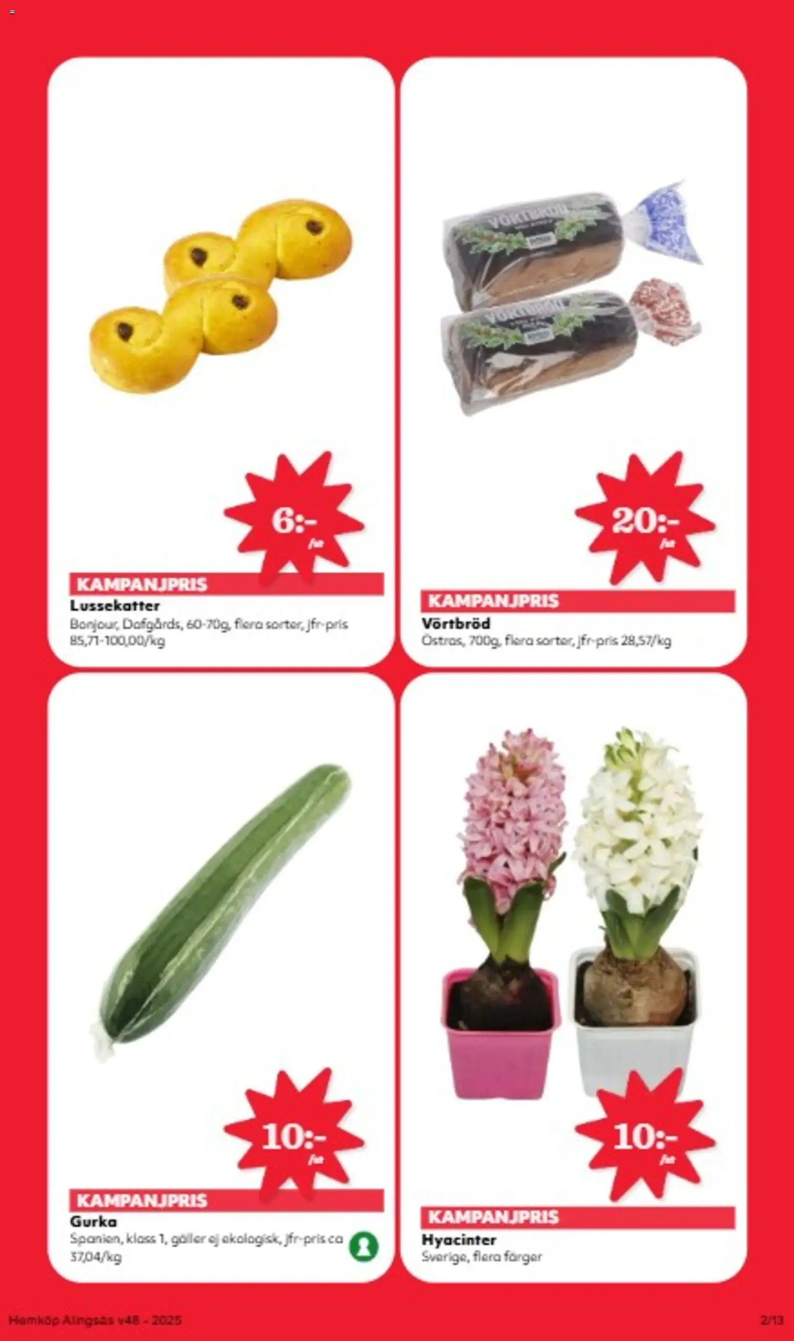 Hemköp reklamblad aktuell från 24.11.2025 | Sida: 2 | Produkter: Galler, Gurka