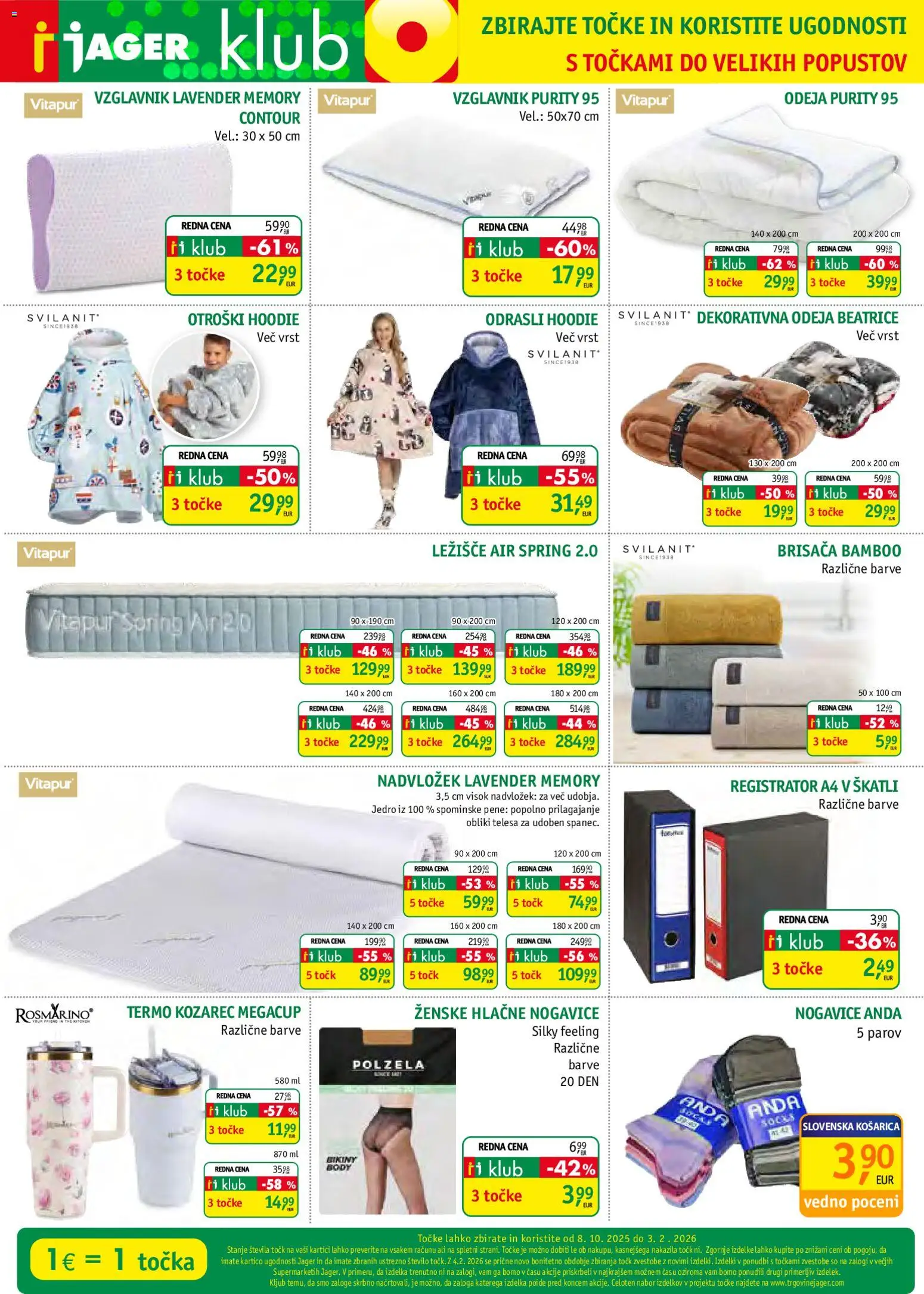 Novi Jager katalog ponudbe – veljaven od 29.10.2025 | Stran: 3 | Izdelki: Kozarec, Brisača, Ležišče, Hlacne nogavice