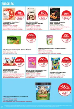  | Page: 34 | Produits: Glaces, Pizza surgelée, Kinder Bueno, Cônes