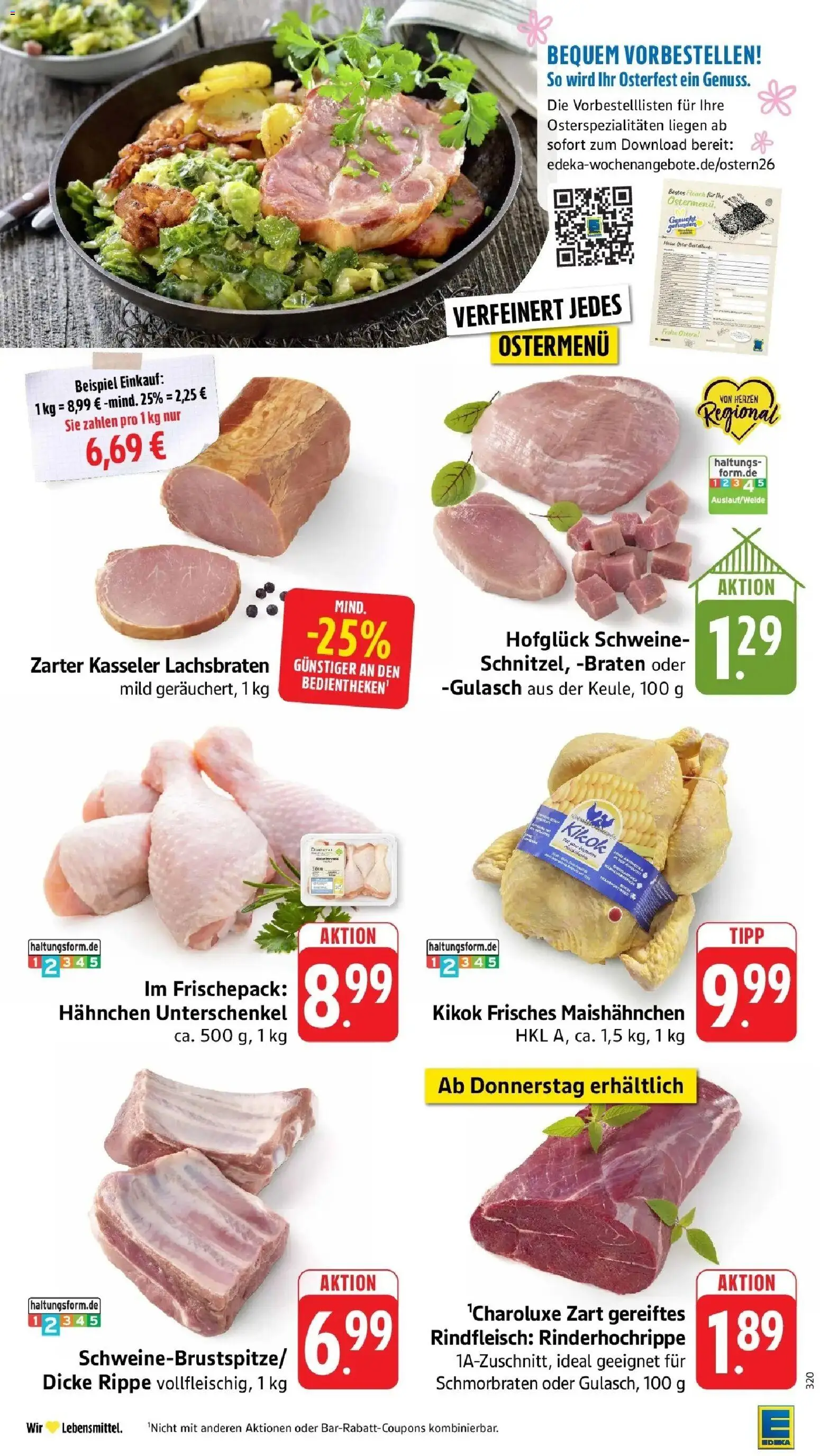 Edeka prospekt Friedrichsthal	 – gültig ab 16.03.2026 | Seite: 14 | Produkte: Hahnchen, Gulasch, Rindfleisch, Fleisch