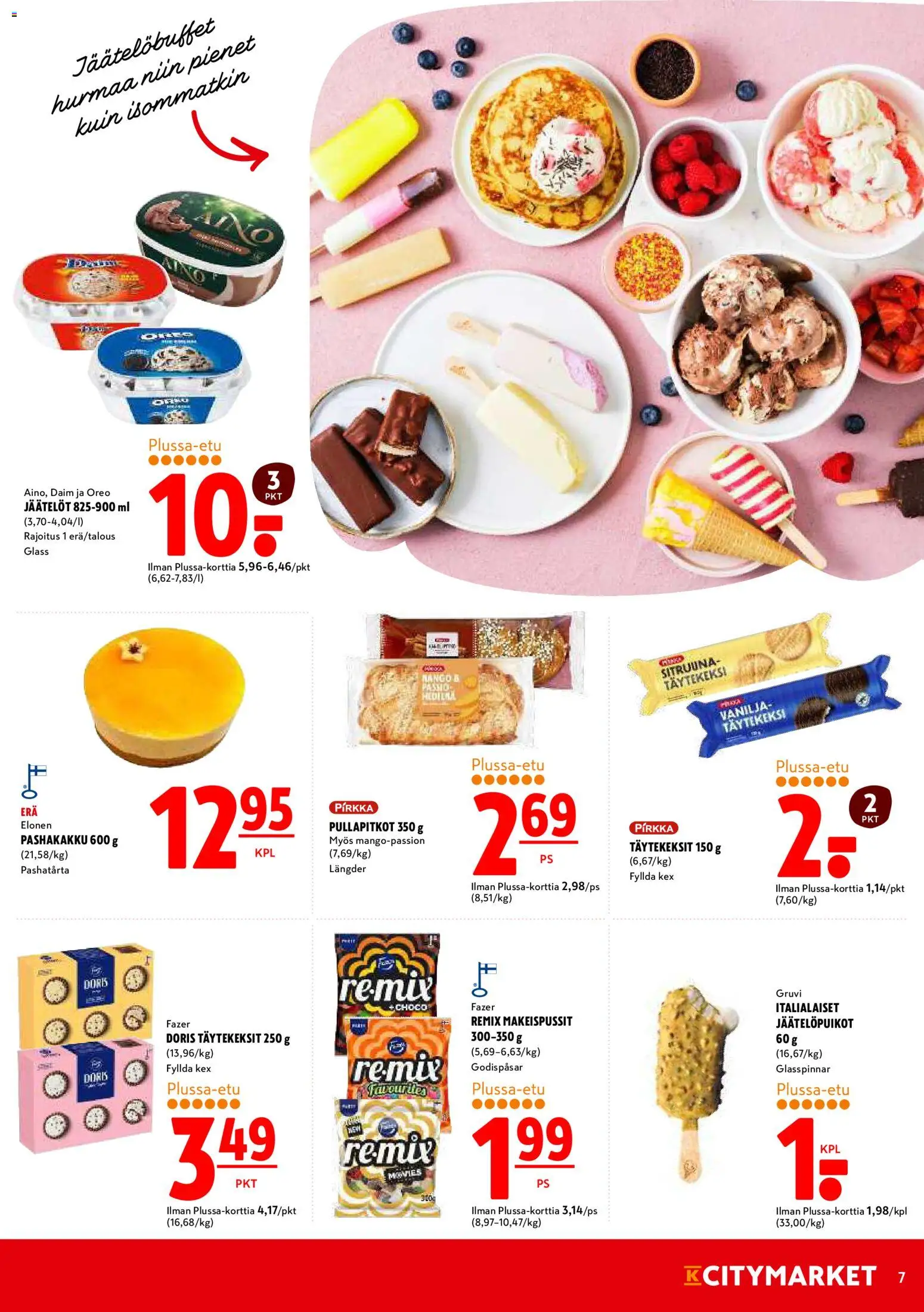 K-Citymarket tarjoukset – voimassa 30.03.2026 alkaen | Sivu: 7 | Tuotteet: Makeispussit, Mango, Oreo